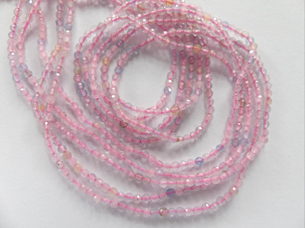 2mm Beryl Faceted Beads 15" Natural Pastel Gemstone Beads Aquamarine Beading Crafter Gift DIY Jewelry