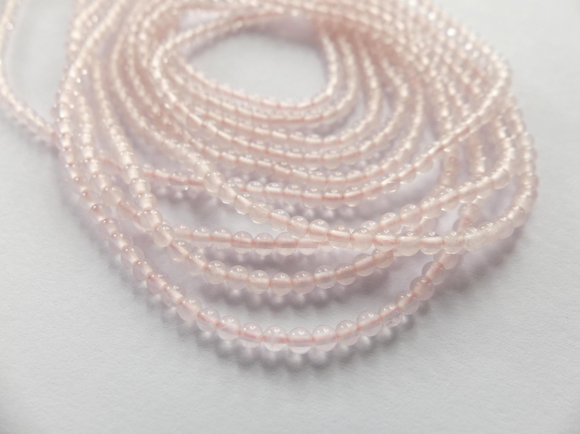 2mm AAA Rose Quartz Smooth Beads 15" Pale Pink Genuine Gemstone Beads for Jewelry Making Beading Craft Gift Beads