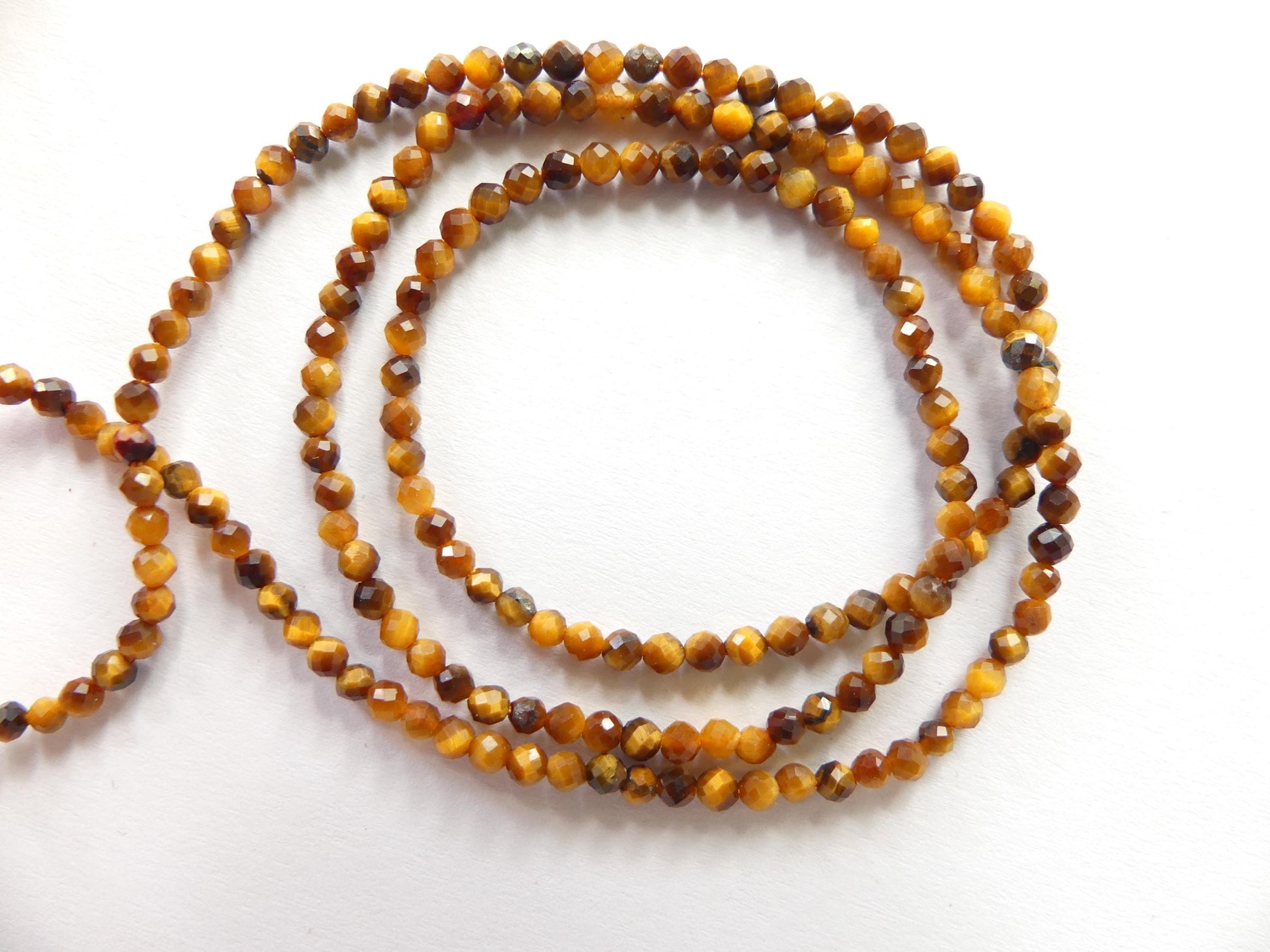 2mm Tigers Eye Beads Faceted Tiger Eye Genuine Tiny Beads 15" Gemstone Beads for Jewelry Making Beading Craft Gift Seed Beads Brown