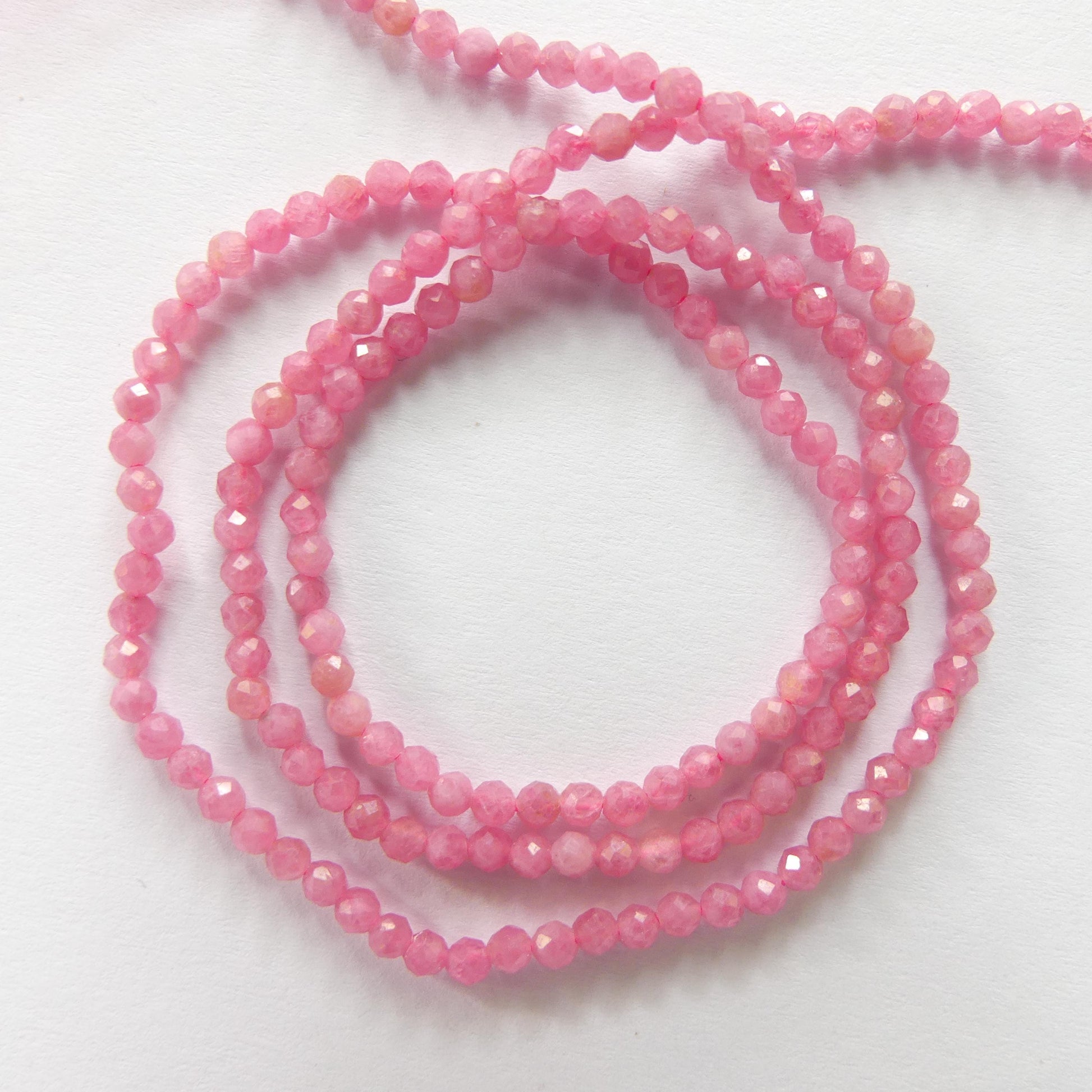 2mm AAA Rhodonite Beads Faceted 15" Pink Genuine Gemstone Beads for Jewelry Making Beading Craft Gift Beads Self-Love Abundance