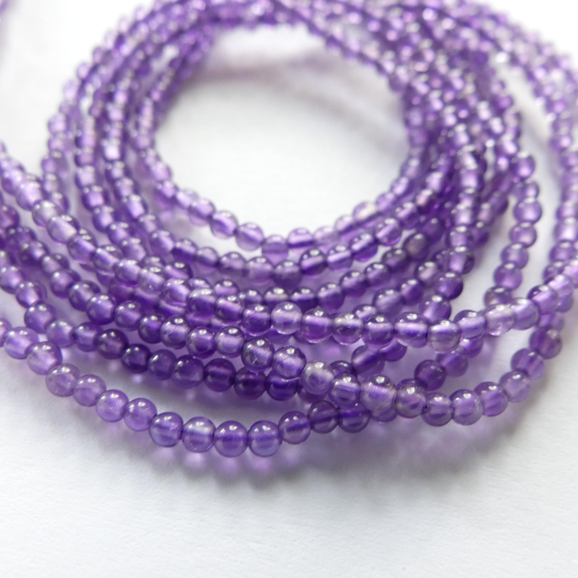2mm AAA Amethyst Beads Smooth Beads 15.5" Purple Natural Amethyst Gemstone Beads Beading Crafter Gift February Birthstone