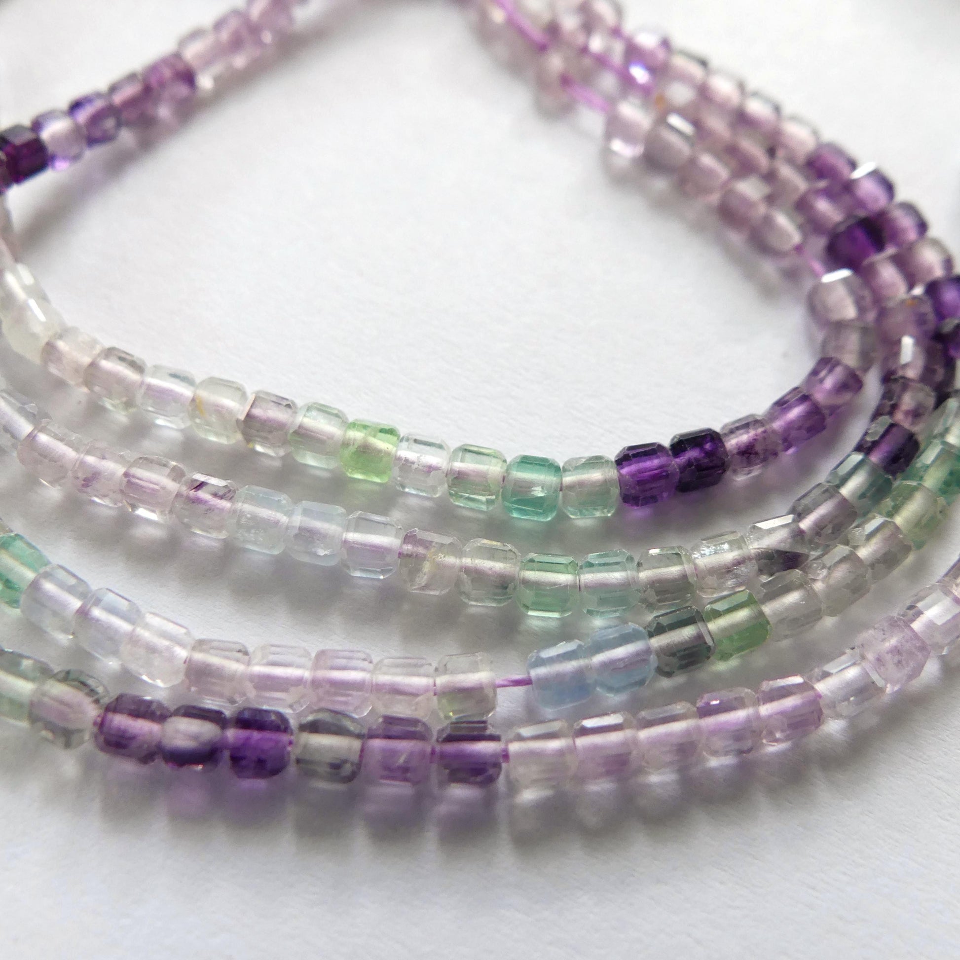 2mm AAA Multi Fluorite Beads Faceted Cube Beads 15" Multi Color Genuine Gemstone Tiny Small Beads for Jewelry Making Beading Craft Gift