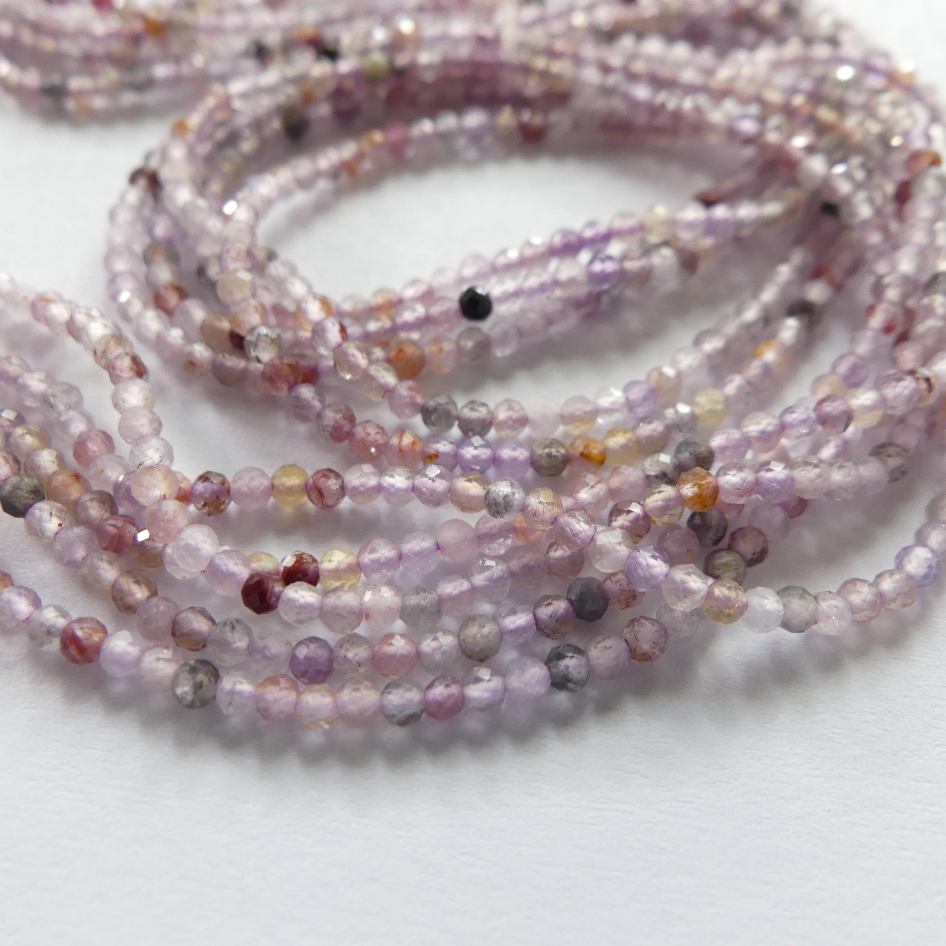 2mm Cacoxenite Micro Faceted Beads Super Seven 7 Genuine Beads 15" Sparkly Gemstone Melody Stone Beads Beading Crafter Gift
