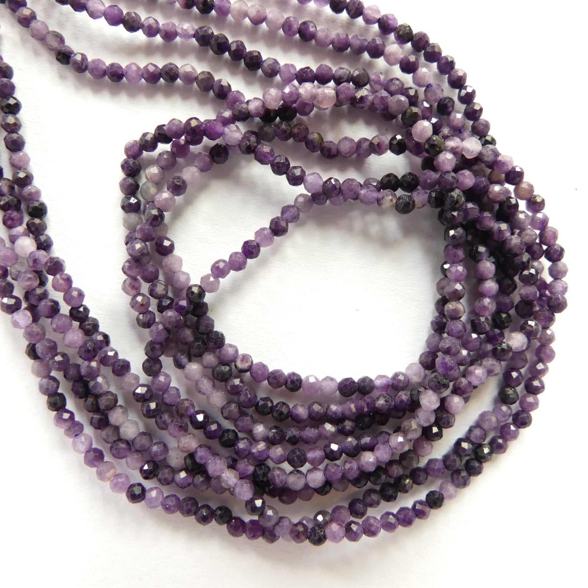 2mm Purple Fluorite Micro Faceted Beads 15" Genuine Gemstone Tiny Small Beads for Jewelry Making Beading Craft Gift Seed Beads