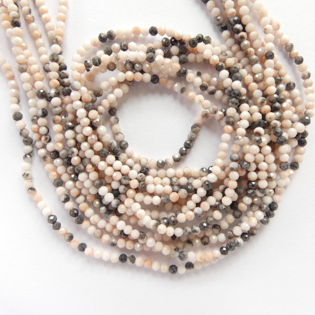 2mm Pink Zebra Jasper Beads Genuine Small Jasper Beads Tiny 15" Gemstone Beads for Jewelry Making Crafter Beading Gift Seed Beads