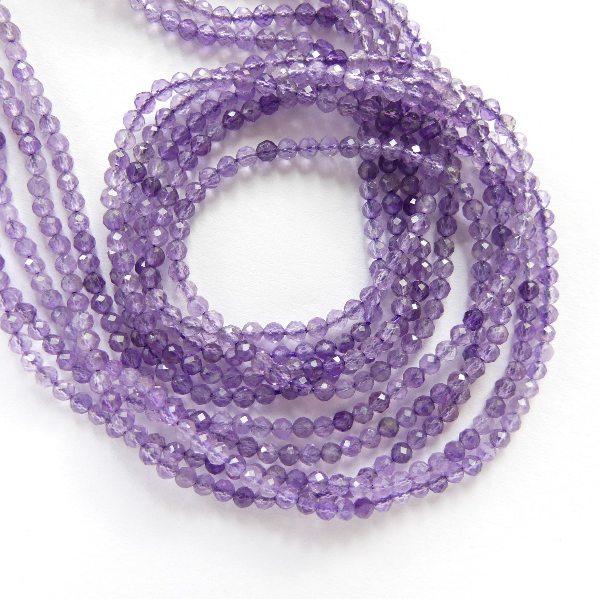 2.5mm AAA Amethyst Beads Micro Faceted Beads 15" Purple Natural Light Amethyst Gemstone Beads Beading Crafter Gift February Birthstone