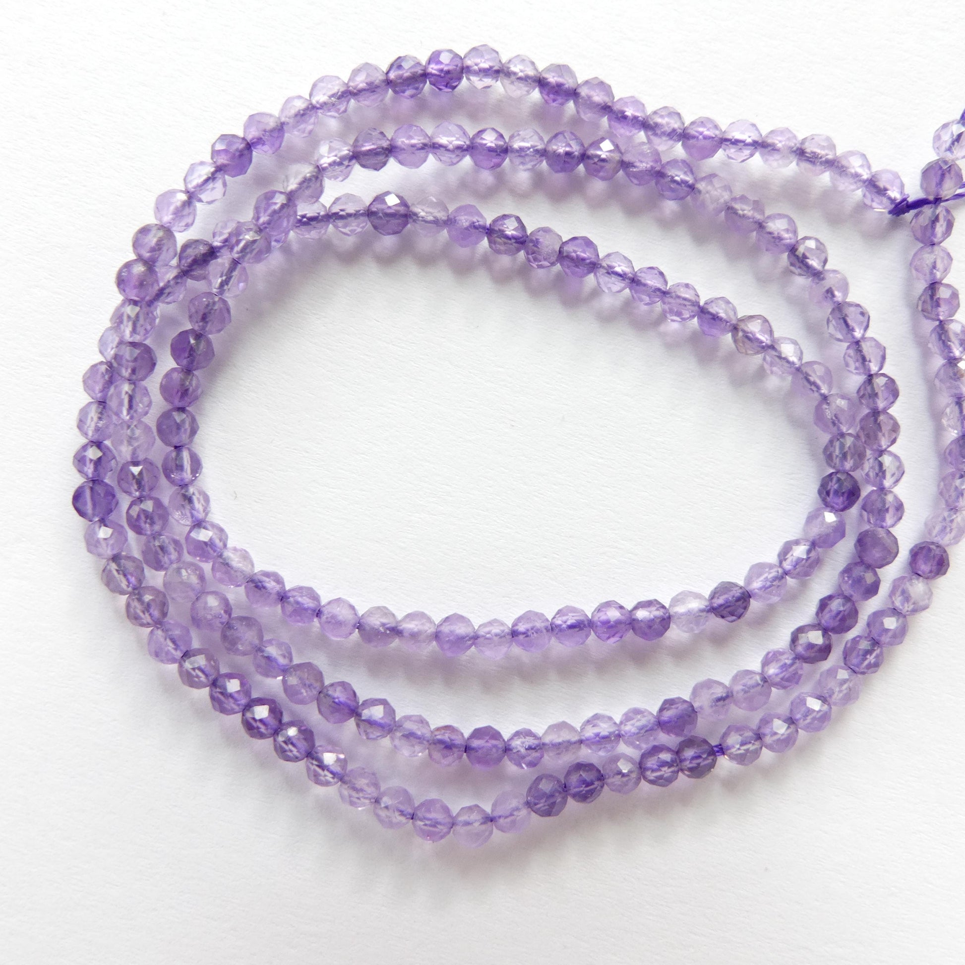 2.5mm AAA Amethyst Beads Micro Faceted Beads 15" Purple Natural Light Amethyst Gemstone Beads Beading Crafter Gift February Birthstone