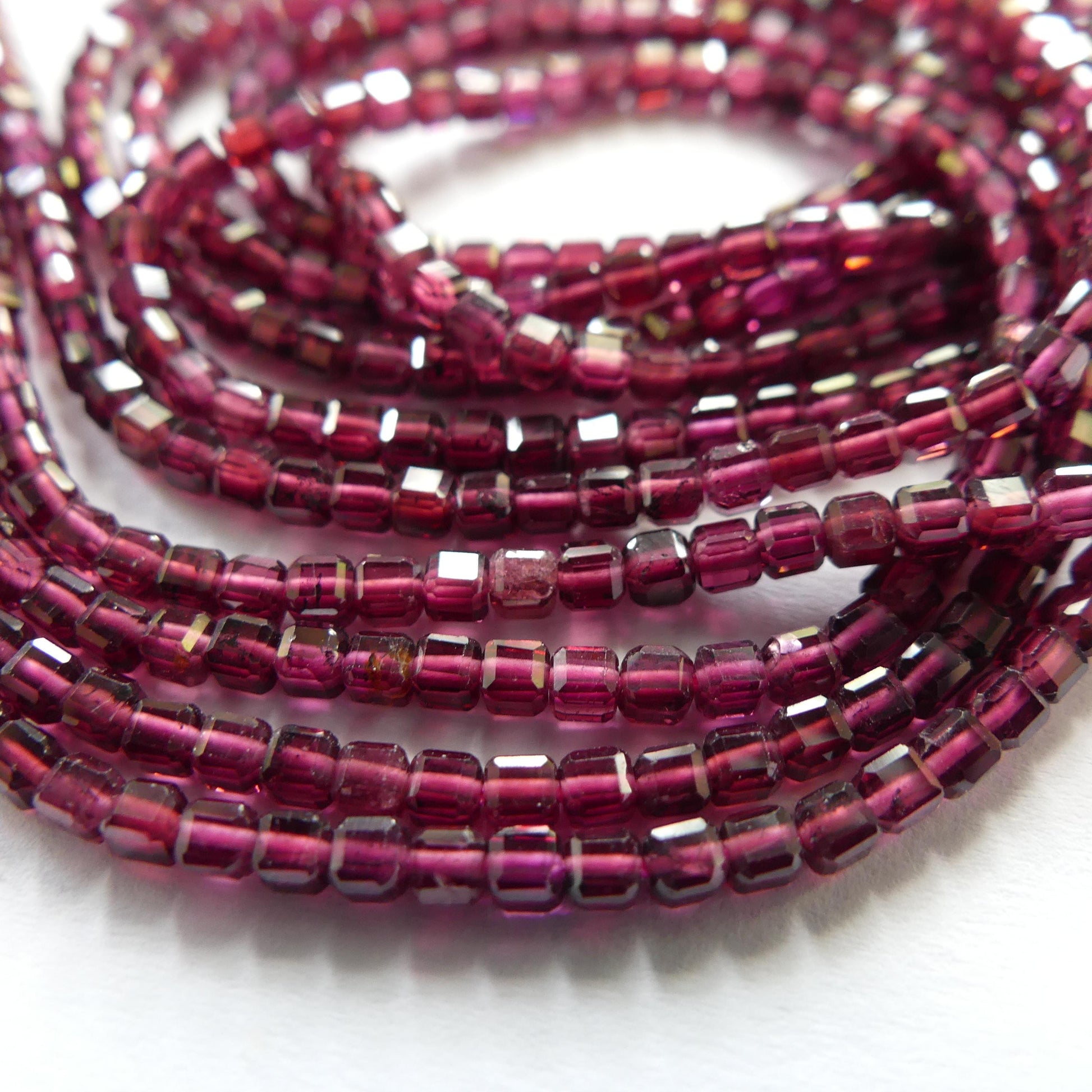 2mm AAA Pyrope Garnet Beads Micro Faceted Cube Beads 15" Natural Garnet Gemstone Beads Beading Crafter Gift January Birthstone