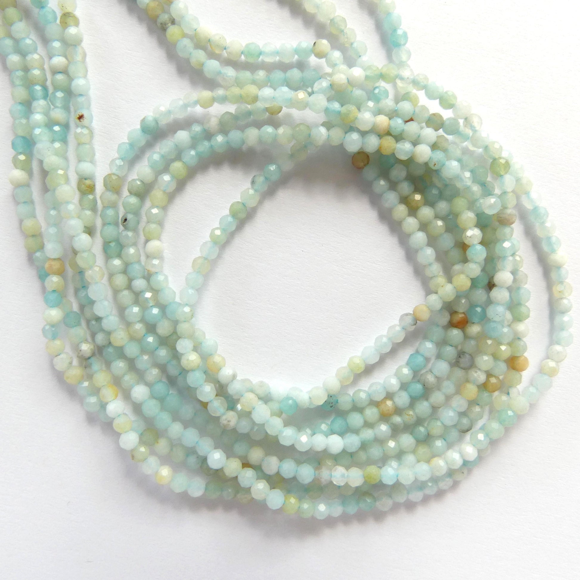 2mm Amazonite Beads Faceted 15" Multi Color amazonite Genuine Gemstone Beads for Jewelry Making Beading Craft Gift Beads