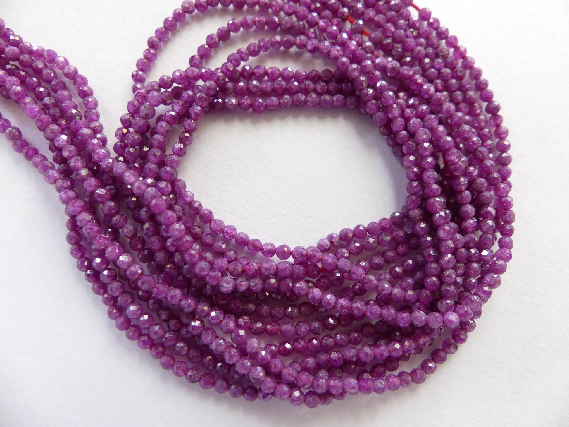 2mm AAA Ruby Beads Micro Faceted Beads 13" Natural Pink Purple Ruby Gemstone Beads Beading Crafter Gift July Birthstone DIY Jewelry