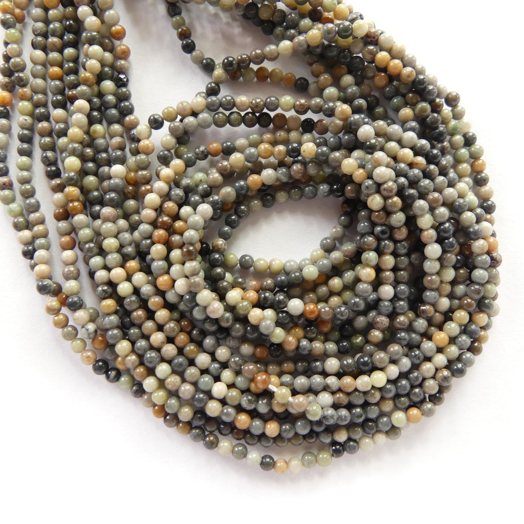 2mm Picasso Jasper Smooth Beads Genuine Small Tiny Picasso Jasper Beads 15" Gemstone Beads for Jewelry Making Beading Gift Crafter