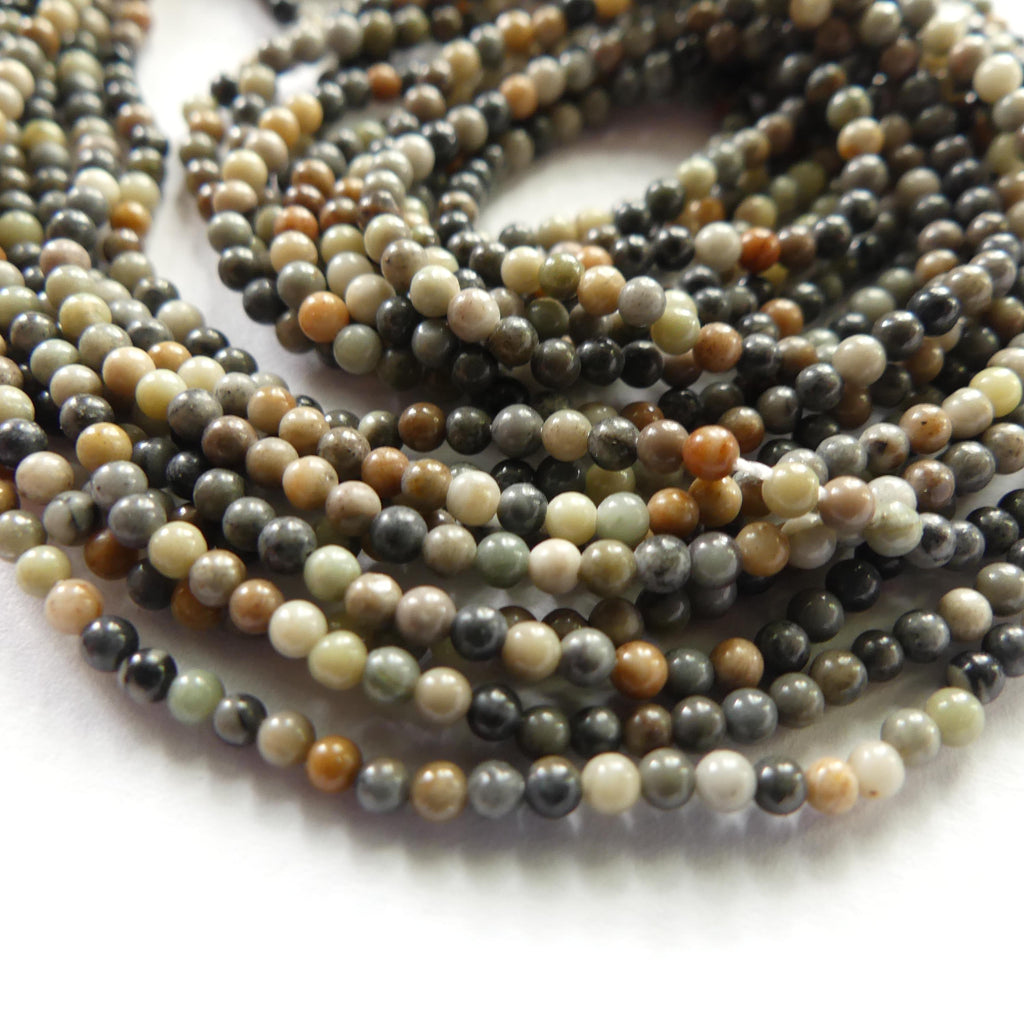 2mm Picasso Jasper Smooth Beads Genuine Small Tiny Picasso Jasper Beads 15" Gemstone Beads for Jewelry Making Beading Gift Crafter