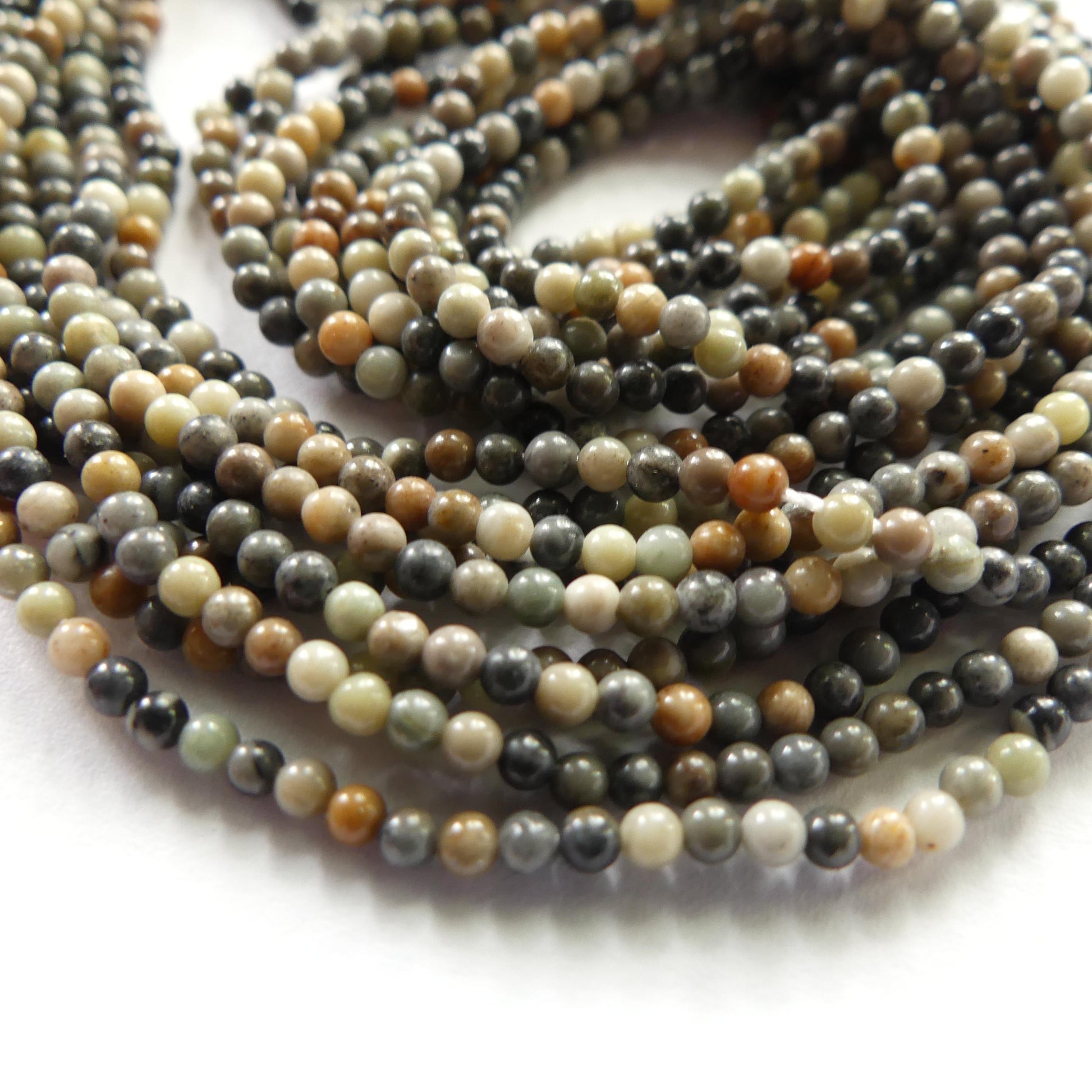 2mm Picasso Jasper Smooth Beads Genuine Small Tiny Picasso Jasper Beads 15" Gemstone Beads for Jewelry Making Beading Gift Crafter