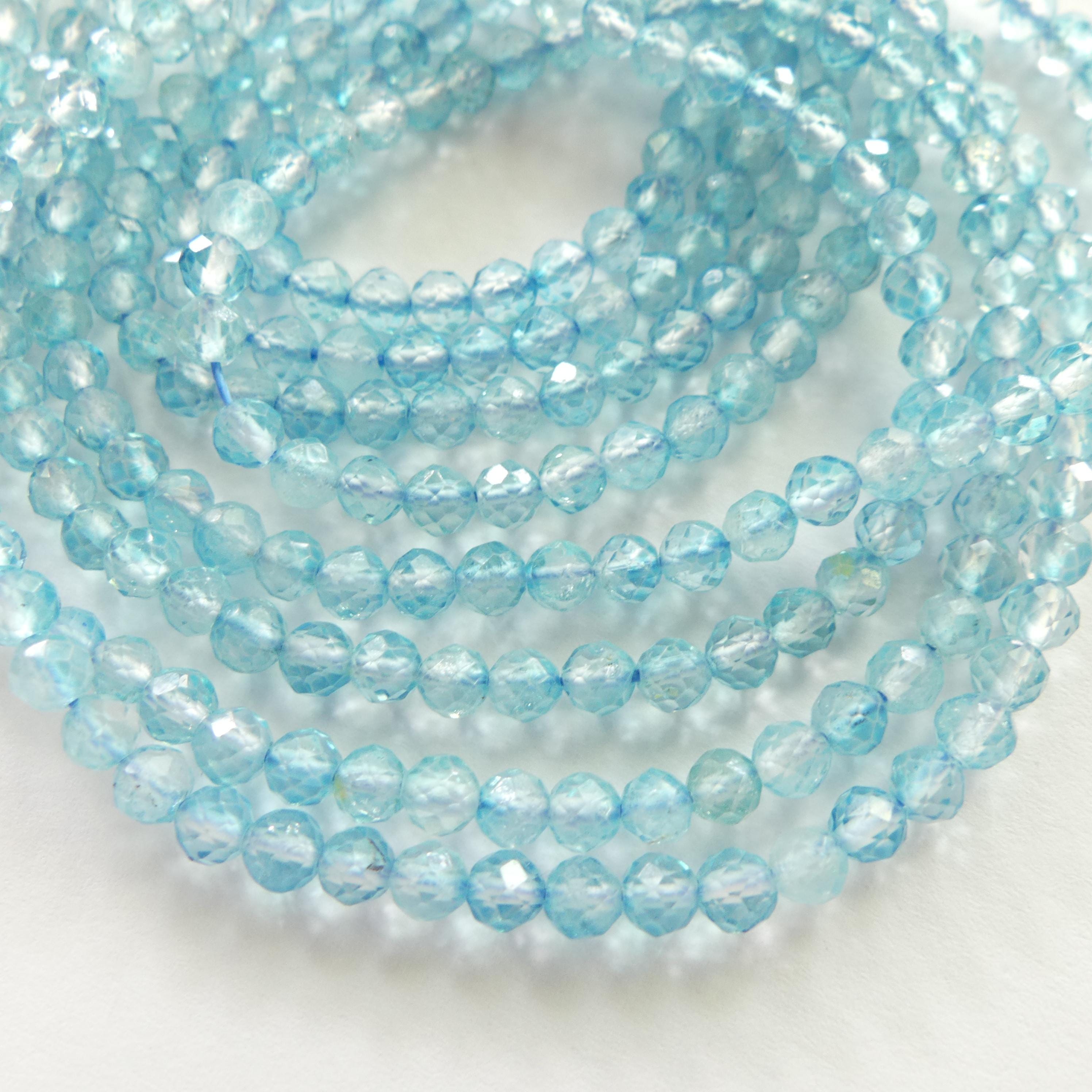 3.5mm Blue Topaz Faceted Beads Natural Topaz Sparkly Gemstone Beads Beading Crafter Gift April Birthstone DIY Jewelry