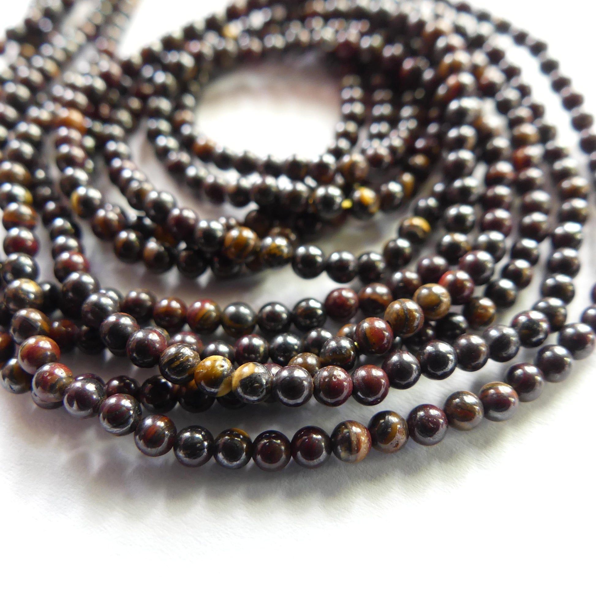 2mm Tigers Iron Beads Smooth Genuine Tiny Beads 15" Gemstone Beads for Jewelry Making Beading Craft Gift Seed Beads Brown