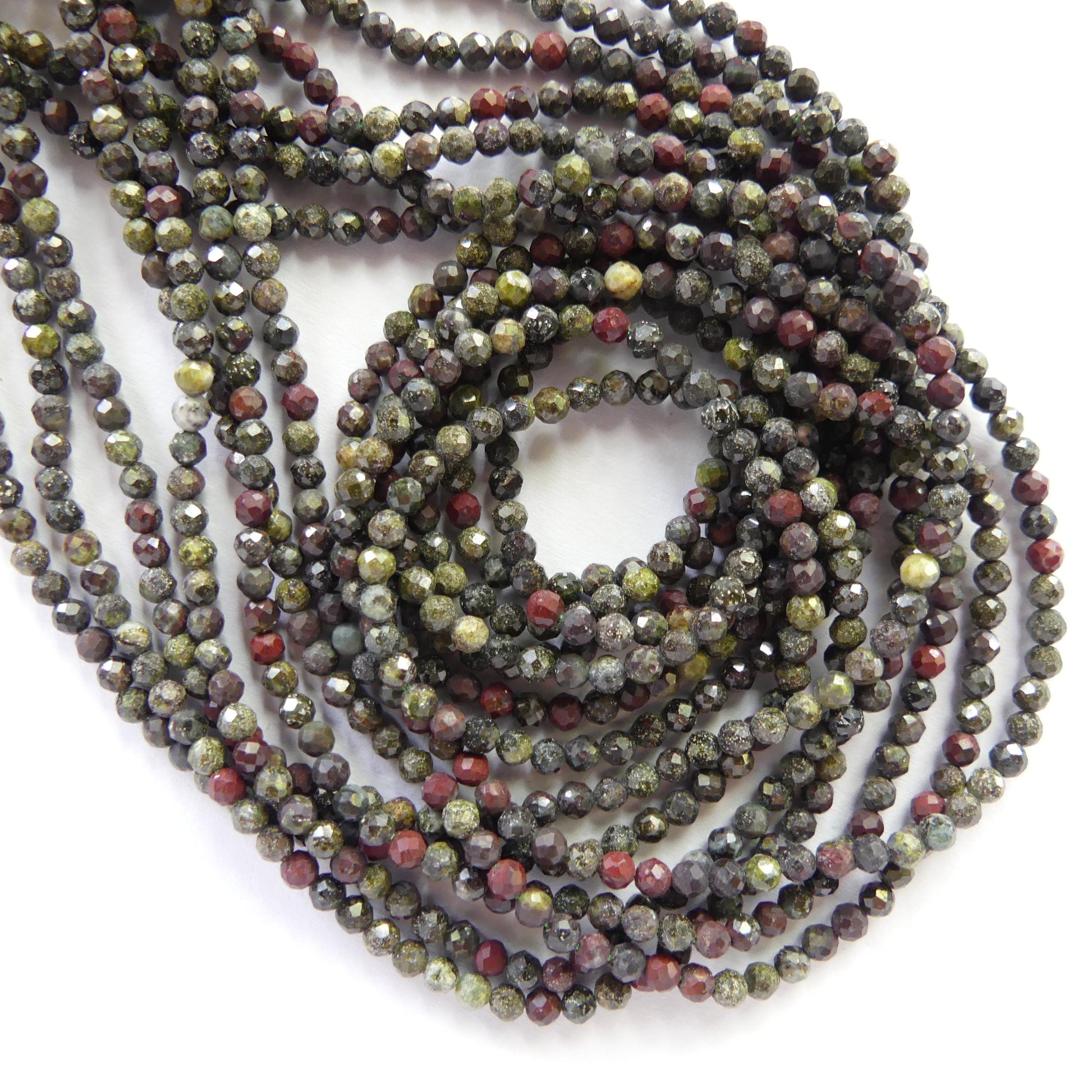 2.5mm Dragon Bloodstone Beads Faceted Genuine Dragon Blood Jasper Beads 15" Gemstone Beads for DIY Jewelry Making Gift for Crafter