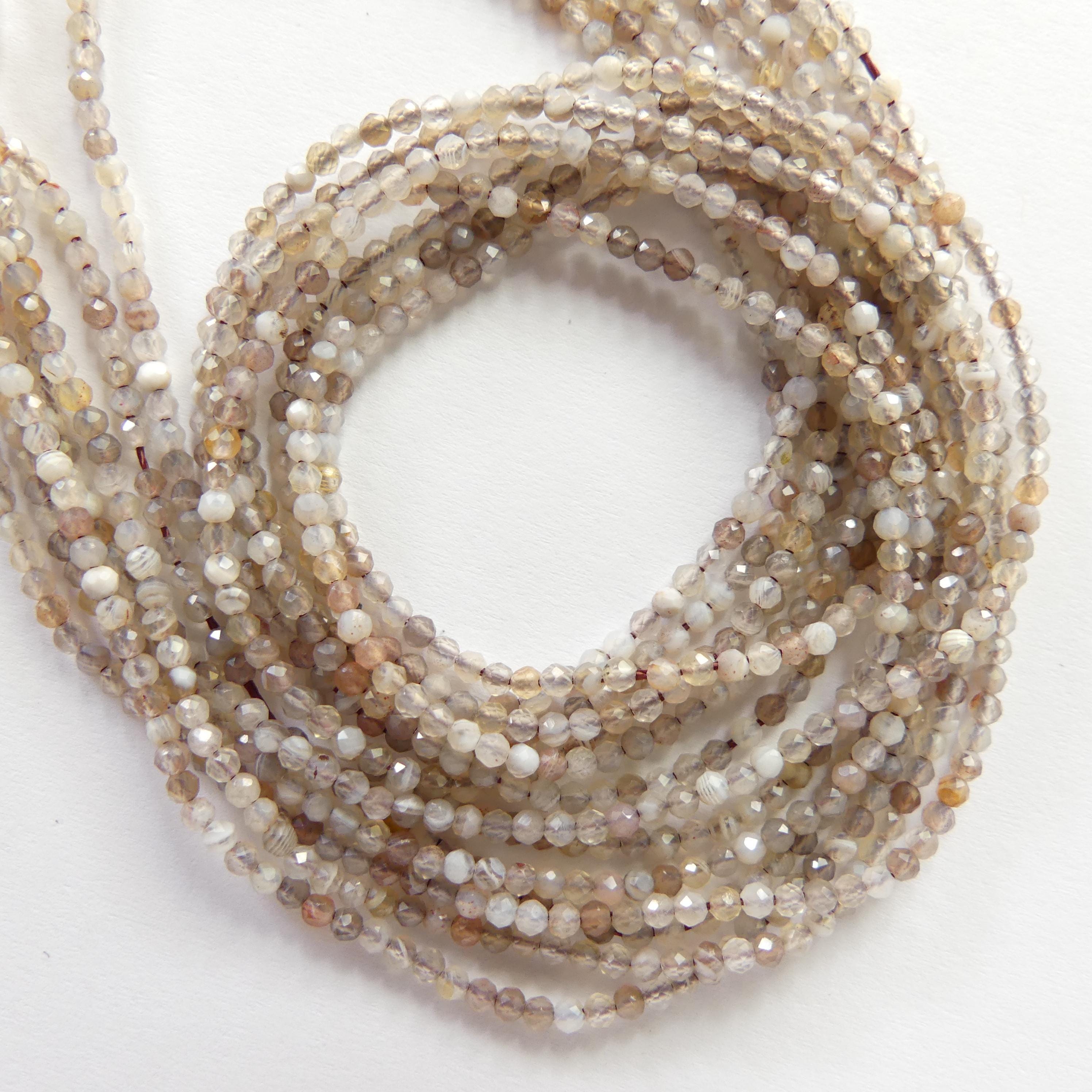 1.9mm Botswana Agate Beads Faceted Genuine Tiny Agate Beads 15" Gemstone Beads for Jewelry Making Beading Gift for crafter