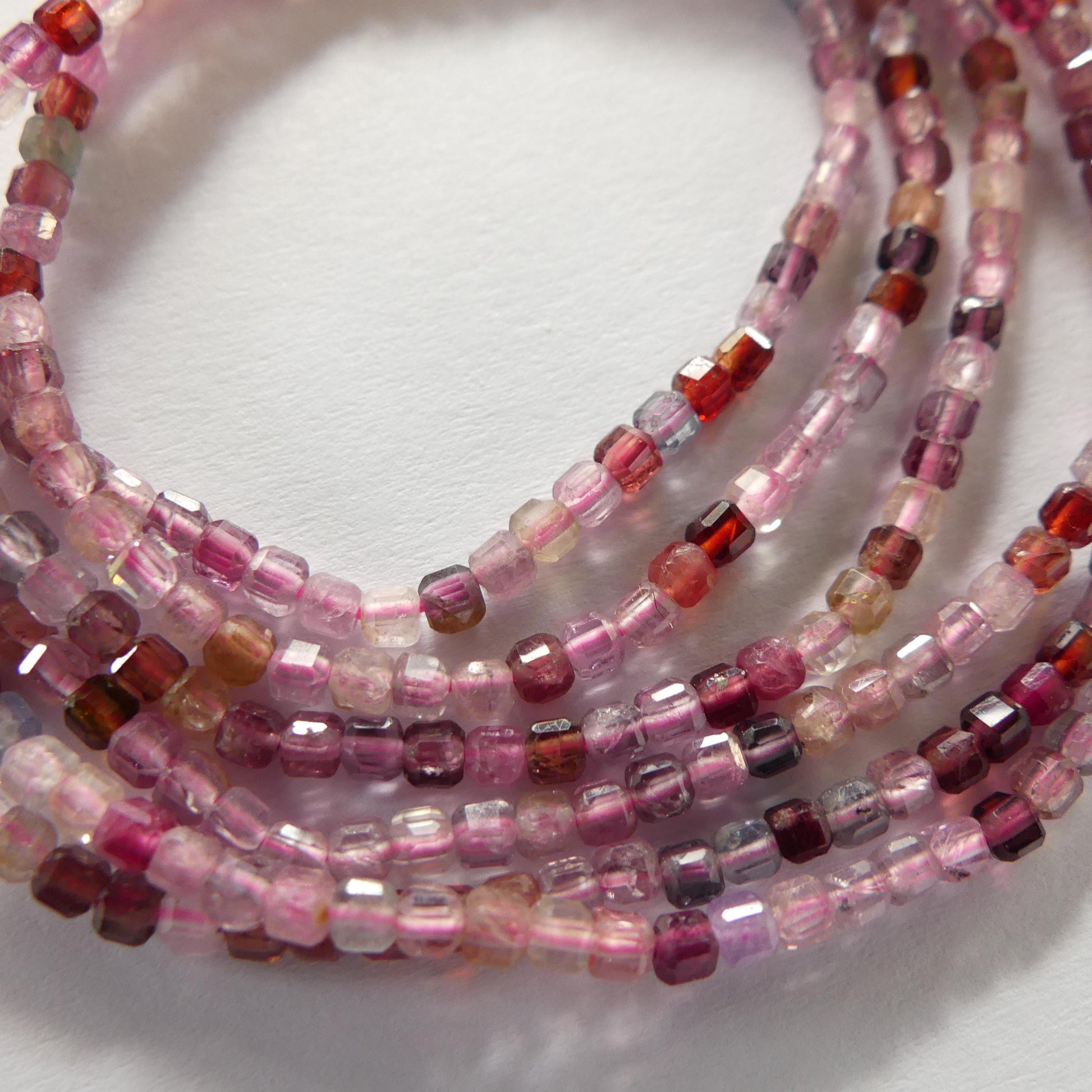 2mm Multi Spinel Cube Beads Faceted 15" Colorful Spinel Pink Genuine Gemstone Beads for Jewelry Making Beading Craft Gift Beads