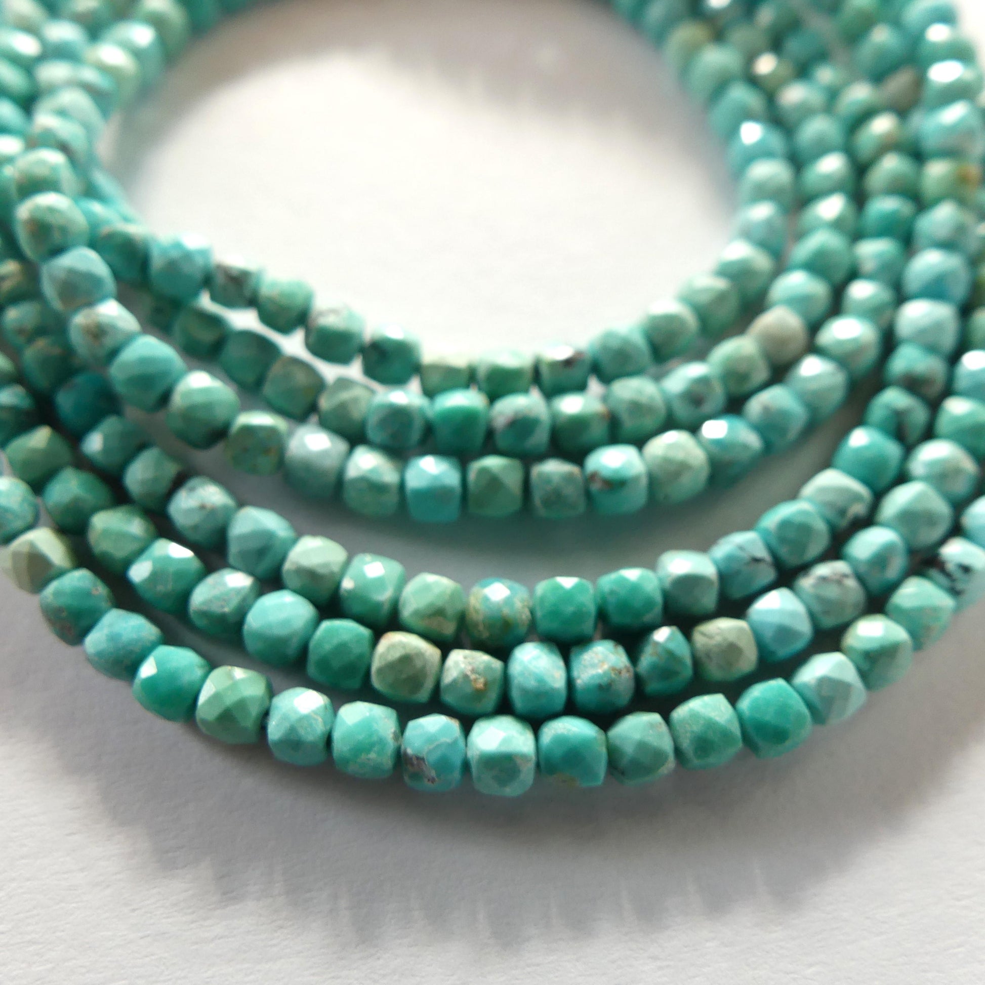 2.5mm Arizona Turquoise Cube Beads 15" Blue Turquoise Genuine Gemstone Beads for Jewelry Making Beading Craft Gift Beads