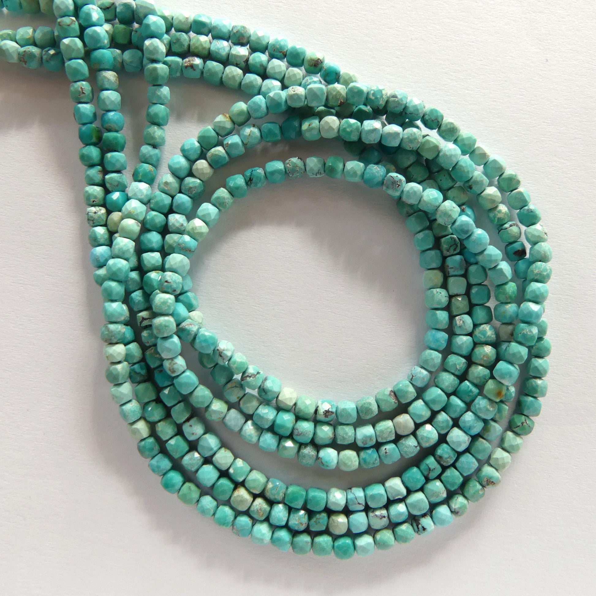 2.5mm Arizona Turquoise Cube Beads 15" Blue Turquoise Genuine Gemstone Beads for Jewelry Making Beading Craft Gift Beads