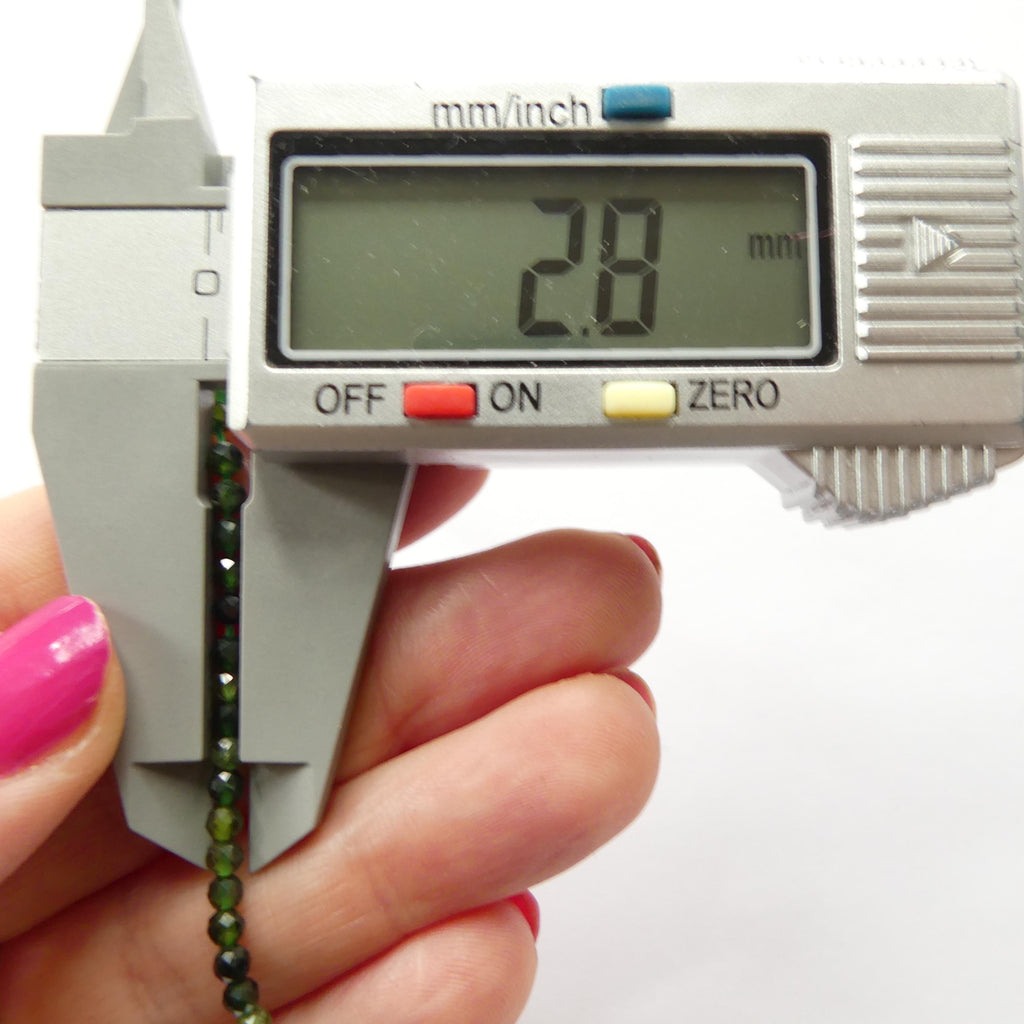 2mm 3mm AAA Green Tourmaline Micro Faceted Beads 15" Sparkly Gemstone Beads for Jewelry Making Beading Gift Crafter October Birthstone