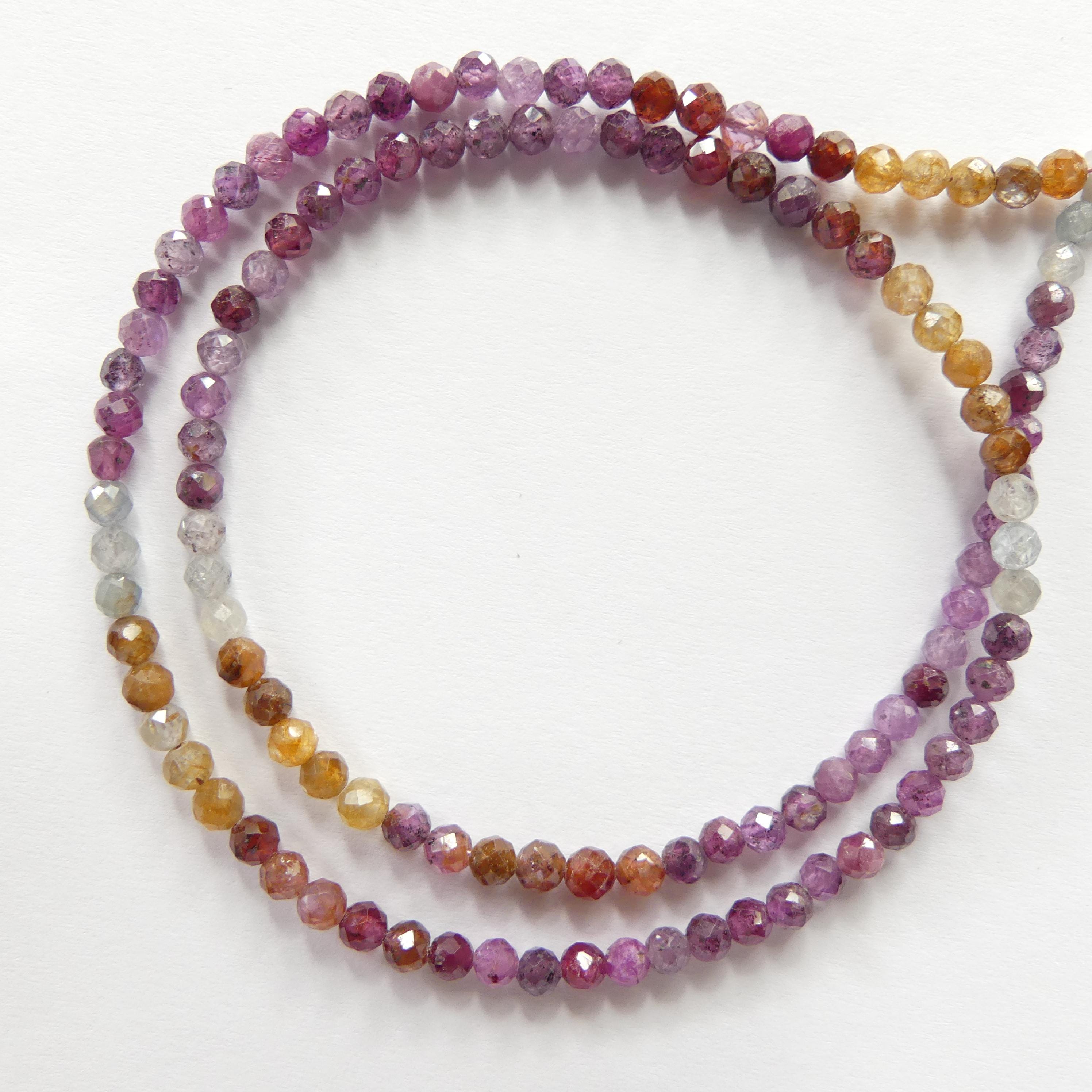 3mm Ruby Beads Yellow Sapphire Montana Faceted Beads Genuine Small Beads 15" Gemstone Beads for Jewelry Making July Birthstone September