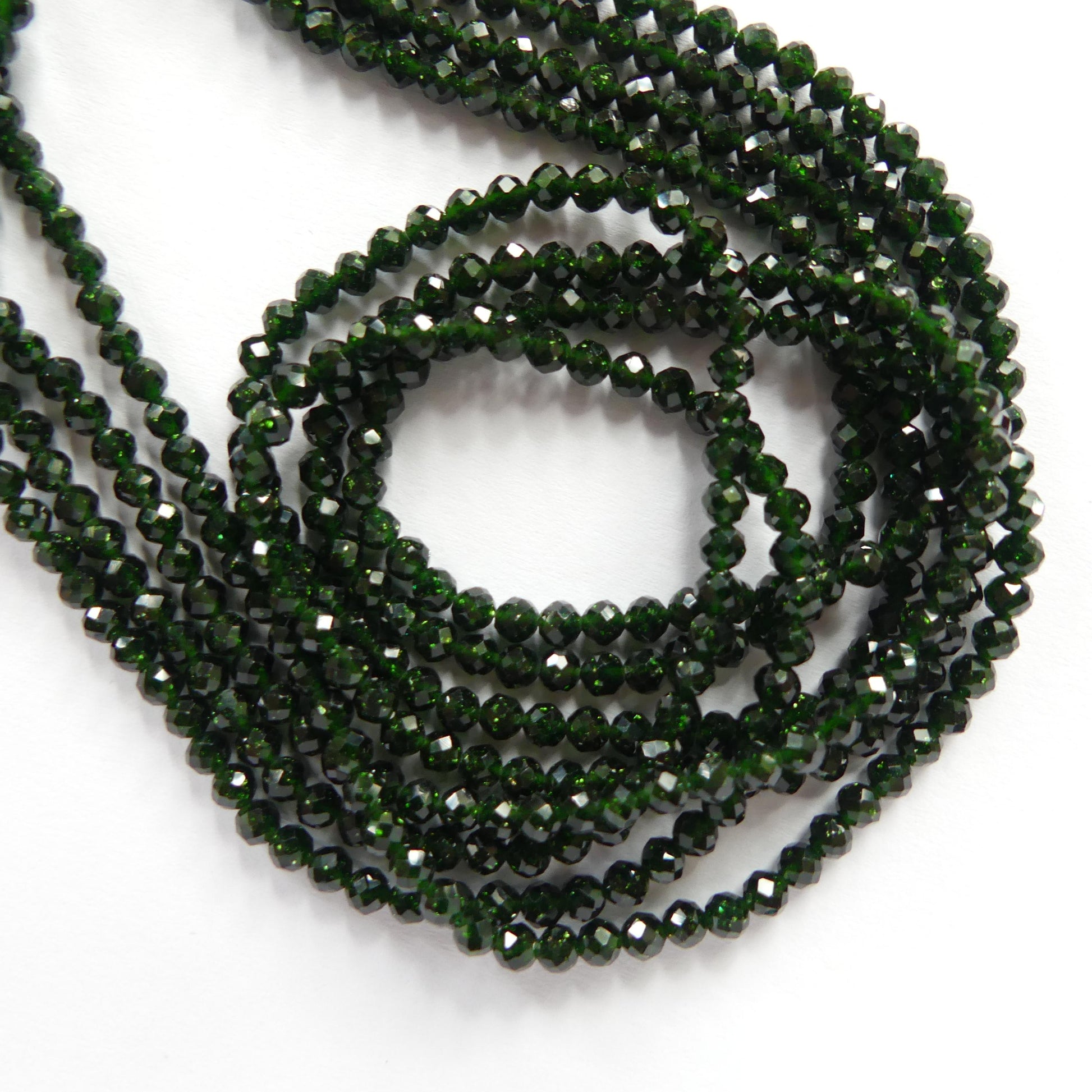 3mm Green Goldstone Faceted Beads 15" Sparkly Green Sandstone Gemstone Beads Jewelry Making Beading Craft Gift Good Luck