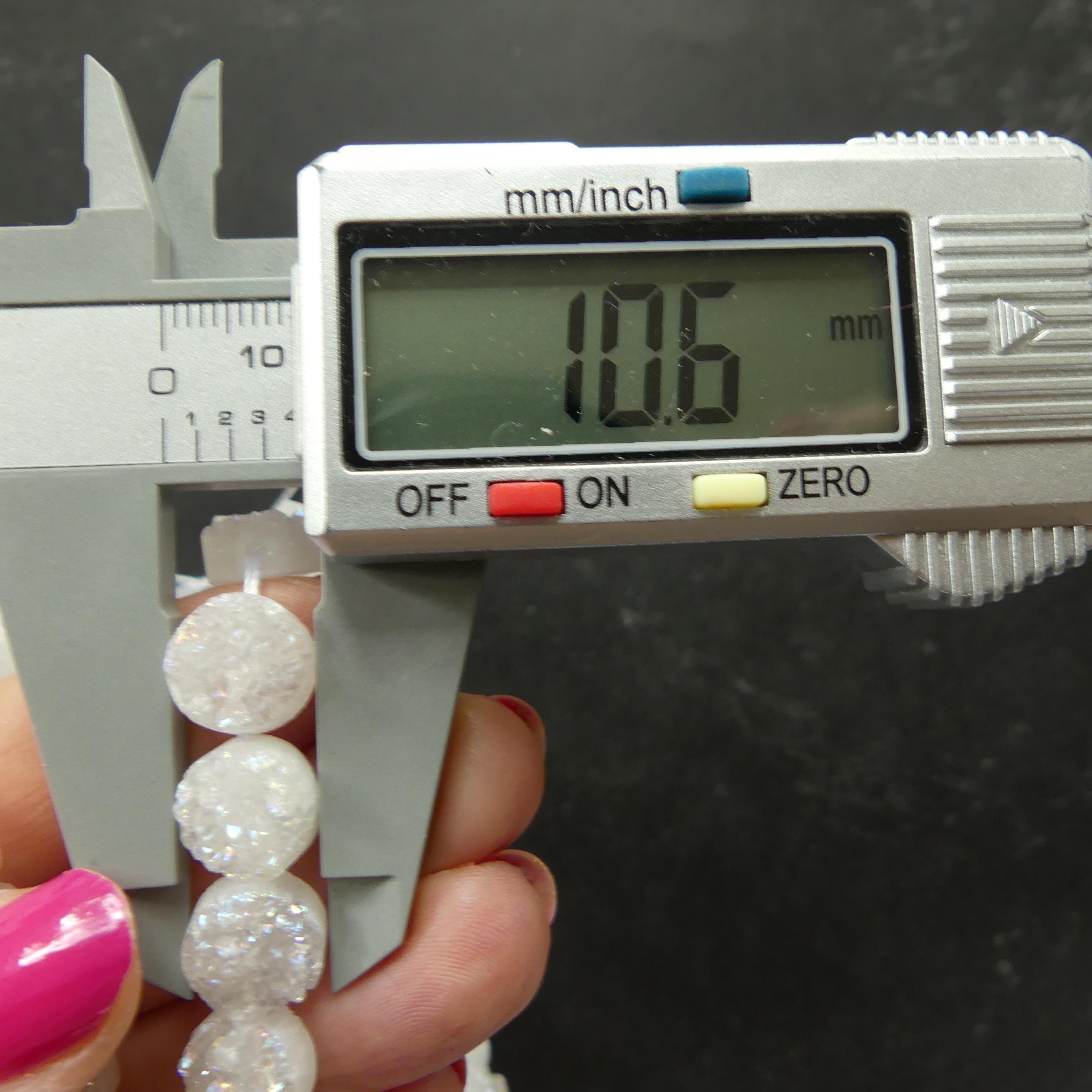 10mm Druzy Agate Beads 7.5" Round Druzy Beads Sparkly Square Druzy Beads for Jewelry Making Beading Craft Gift