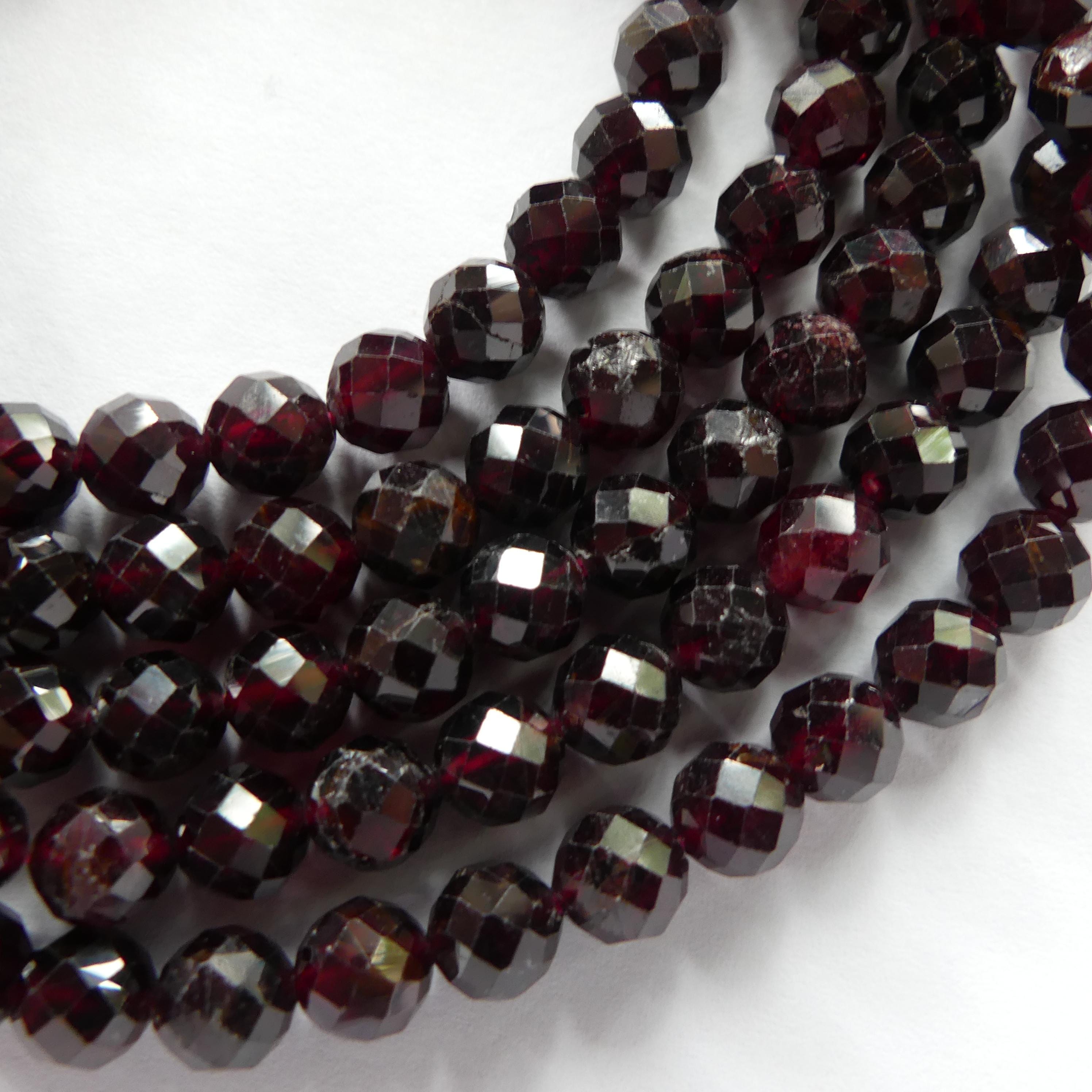 6mm Pyrope Garnet Beads Faceted Beads 15" Natural Dark Red Garnet Gemstone Beads Beading Crafter Gift January Birthstone