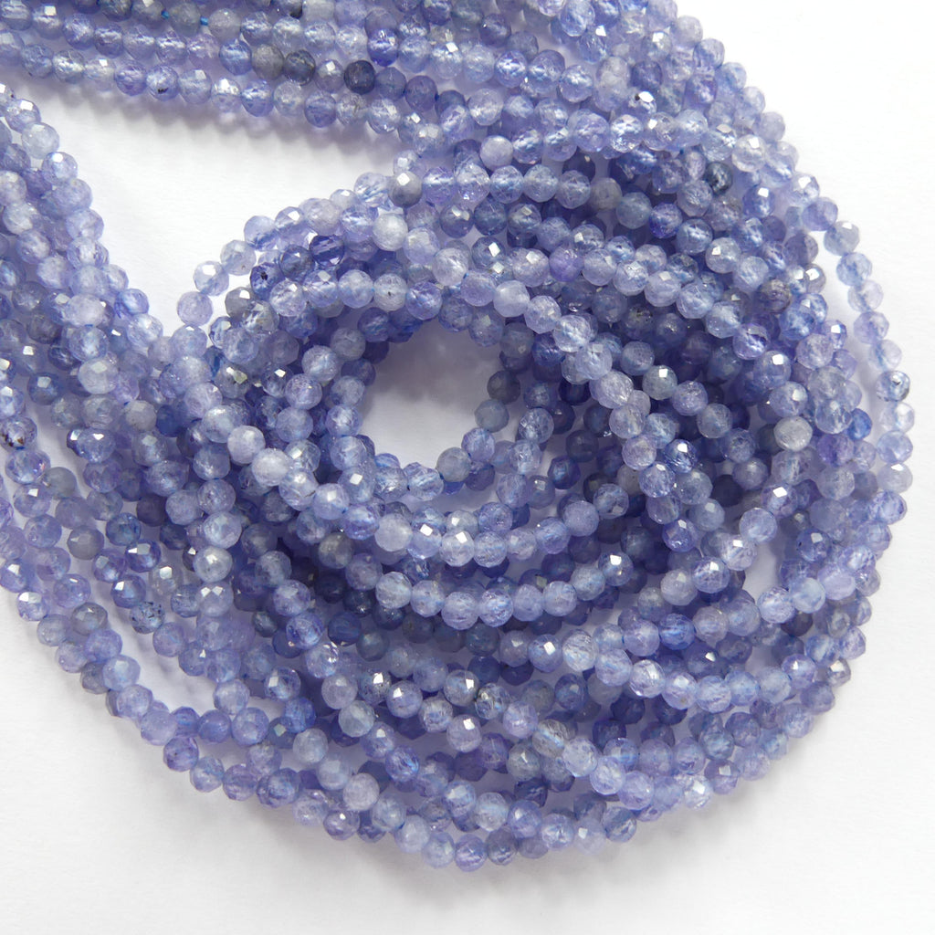 3mm Tanzanite Beads Micro Faceted Beads 15" Natural Tanzanite Gemstone Beads Beading Crafter Gift December Birthstone