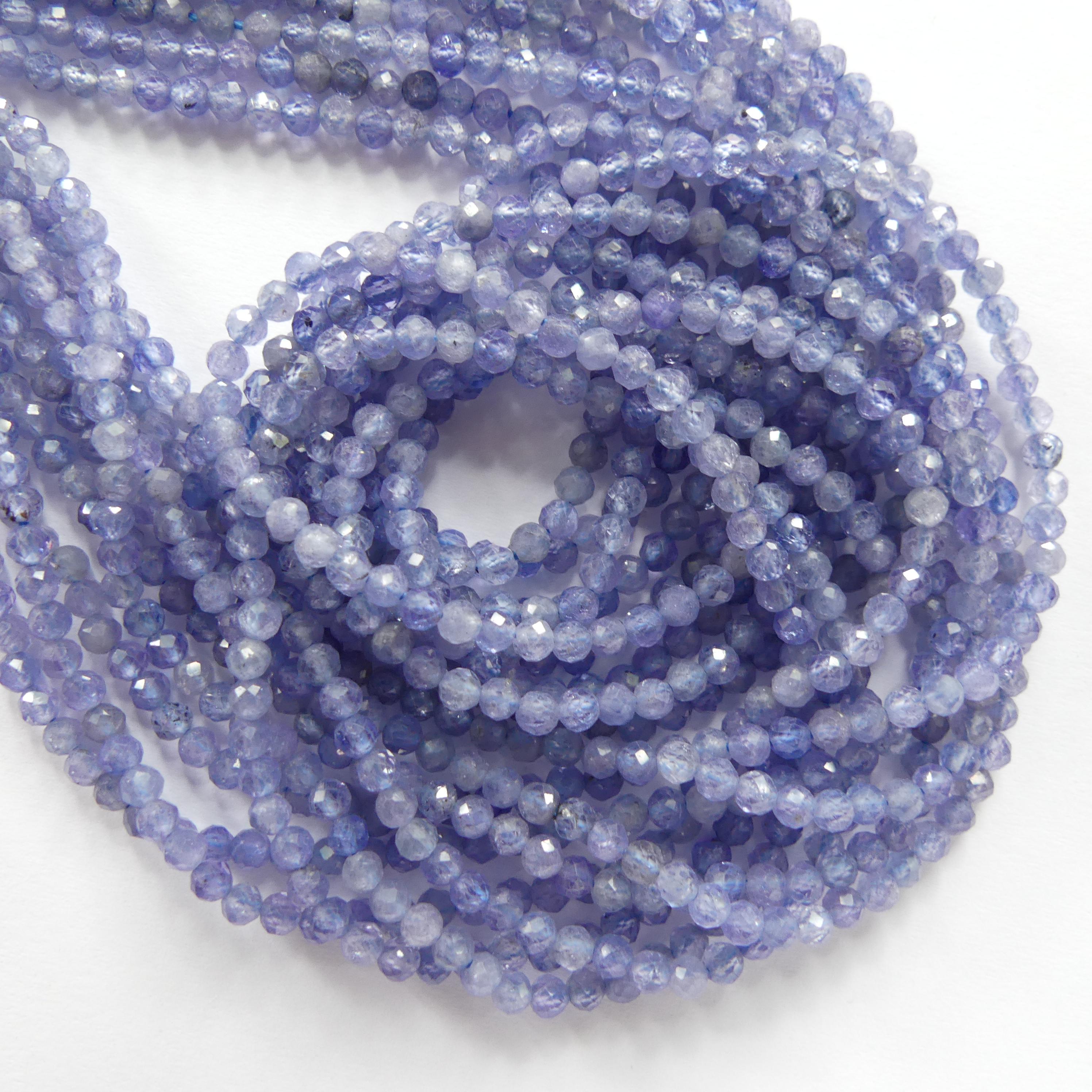 3mm Tanzanite Beads Micro Faceted Beads 15" Natural Tanzanite Gemstone Beads Beading Crafter Gift December Birthstone