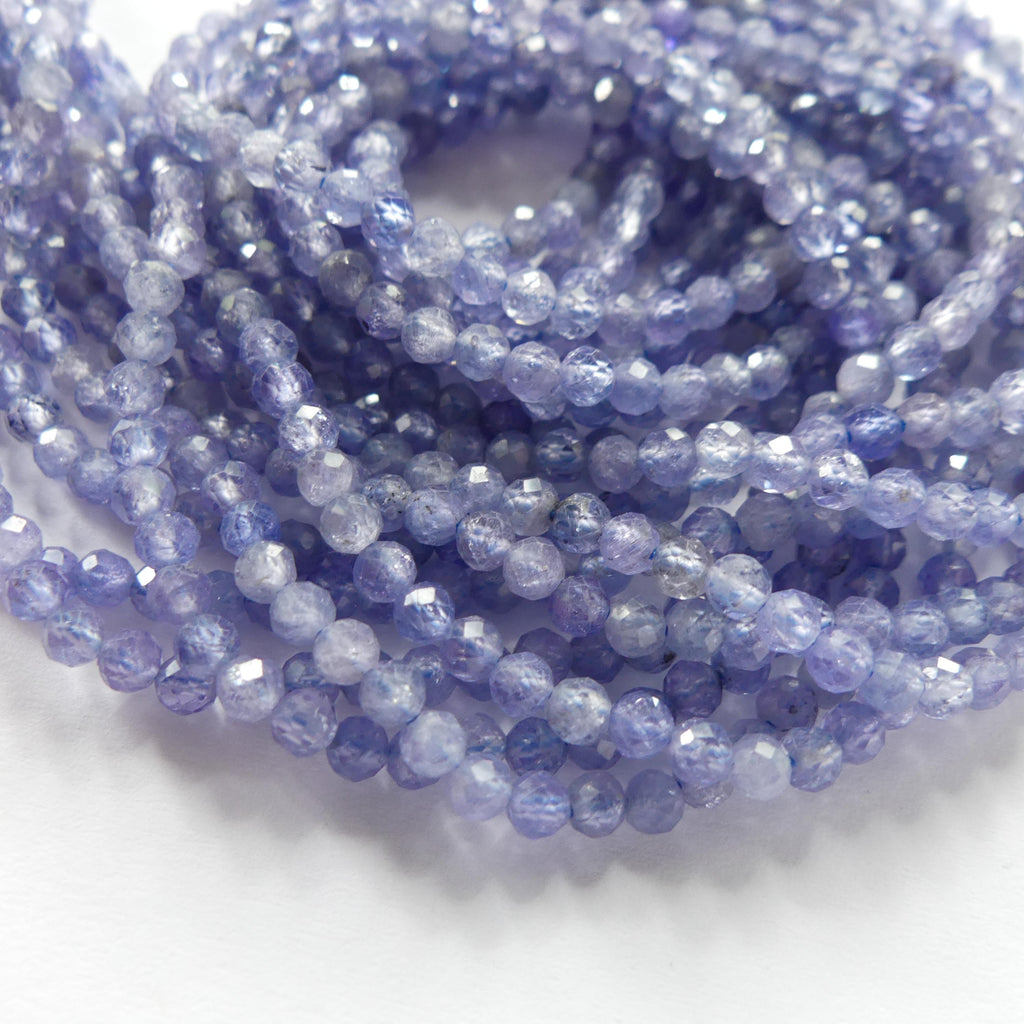 3mm Tanzanite Beads Micro Faceted Beads 15" Natural Tanzanite Gemstone Beads Beading Crafter Gift December Birthstone