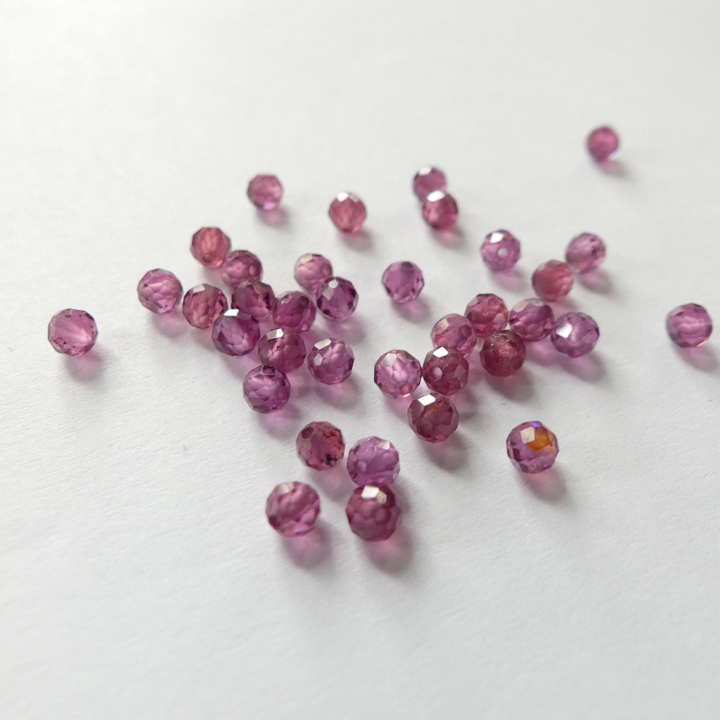 3mm 3.5mm AAA Pink Garnet Beads Faceted Beads 15" Natural Light Rhodolite Garnet Gemstone Beads Beading Crafter Gift