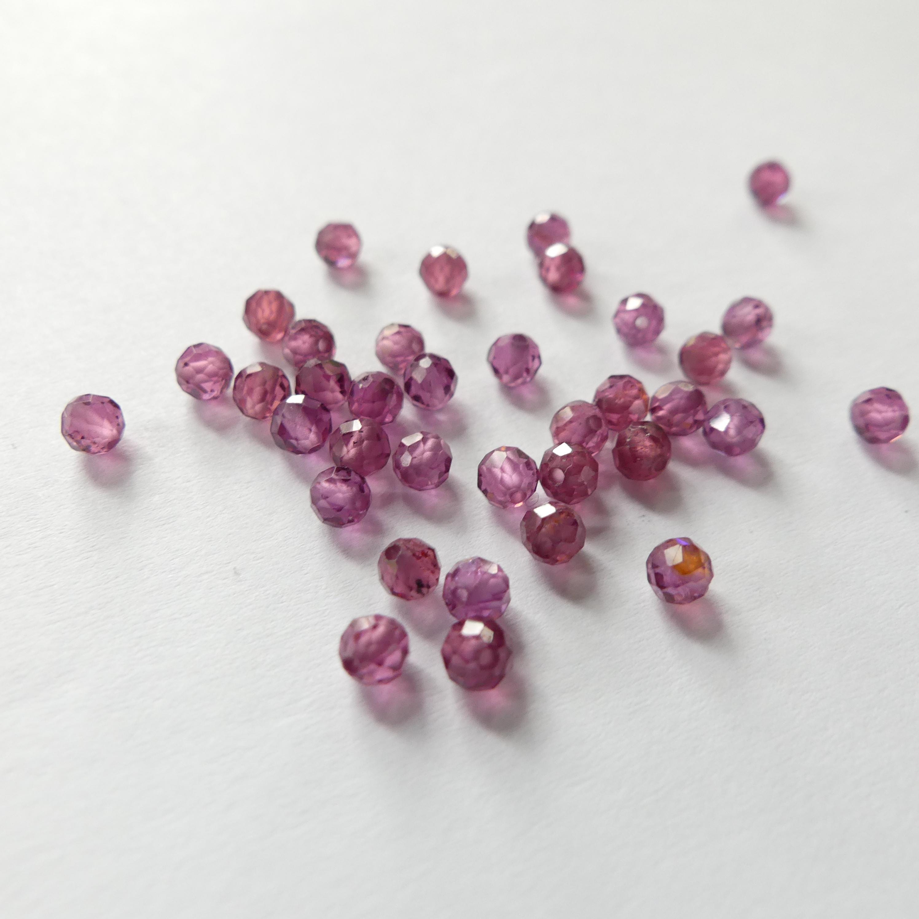 3mm 3.5mm AAA Pink Garnet Beads Faceted Beads 15" Natural Light Rhodolite Garnet Gemstone Beads Beading Crafter Gift