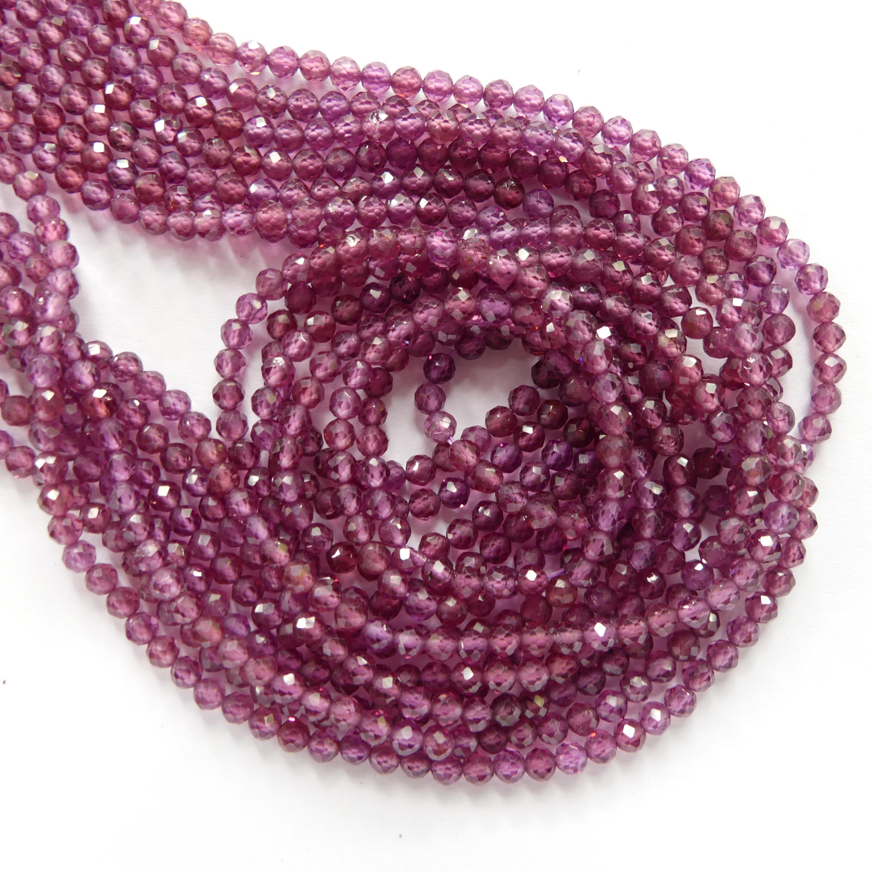 3mm 3.5mm AAA Pink Garnet Beads Faceted Beads 15" Natural Light Rhodolite Garnet Gemstone Beads Beading Crafter Gift