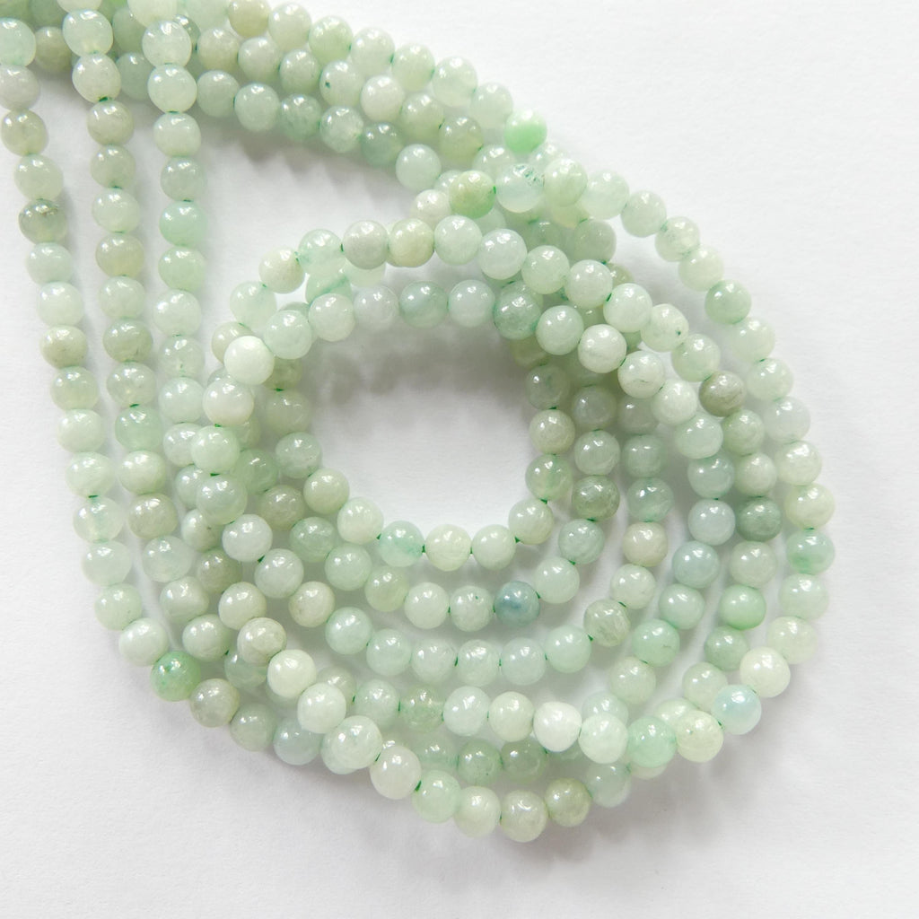3mm Burma Jade Beads 15" Burma Jadeite Genuine Gemstone Beads Natural Jade for Jewelry Making Beading Craft Gift Beads