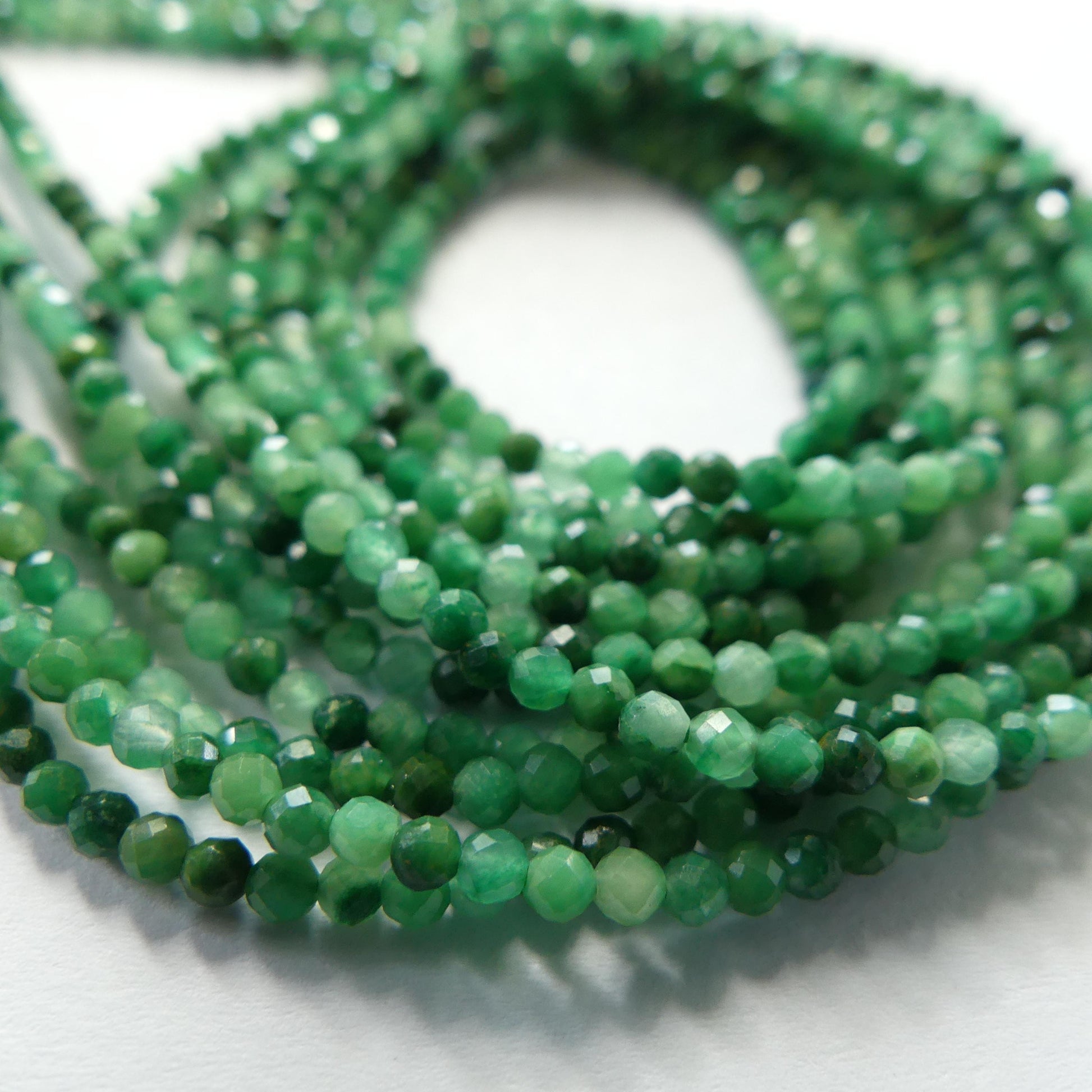 2mm Natural Jade Micro Faceted Beads 15" African Jade Round Genuine Gemstone Beads for Jewelry Making Beading Craft Gift Beads DIY Jewelry