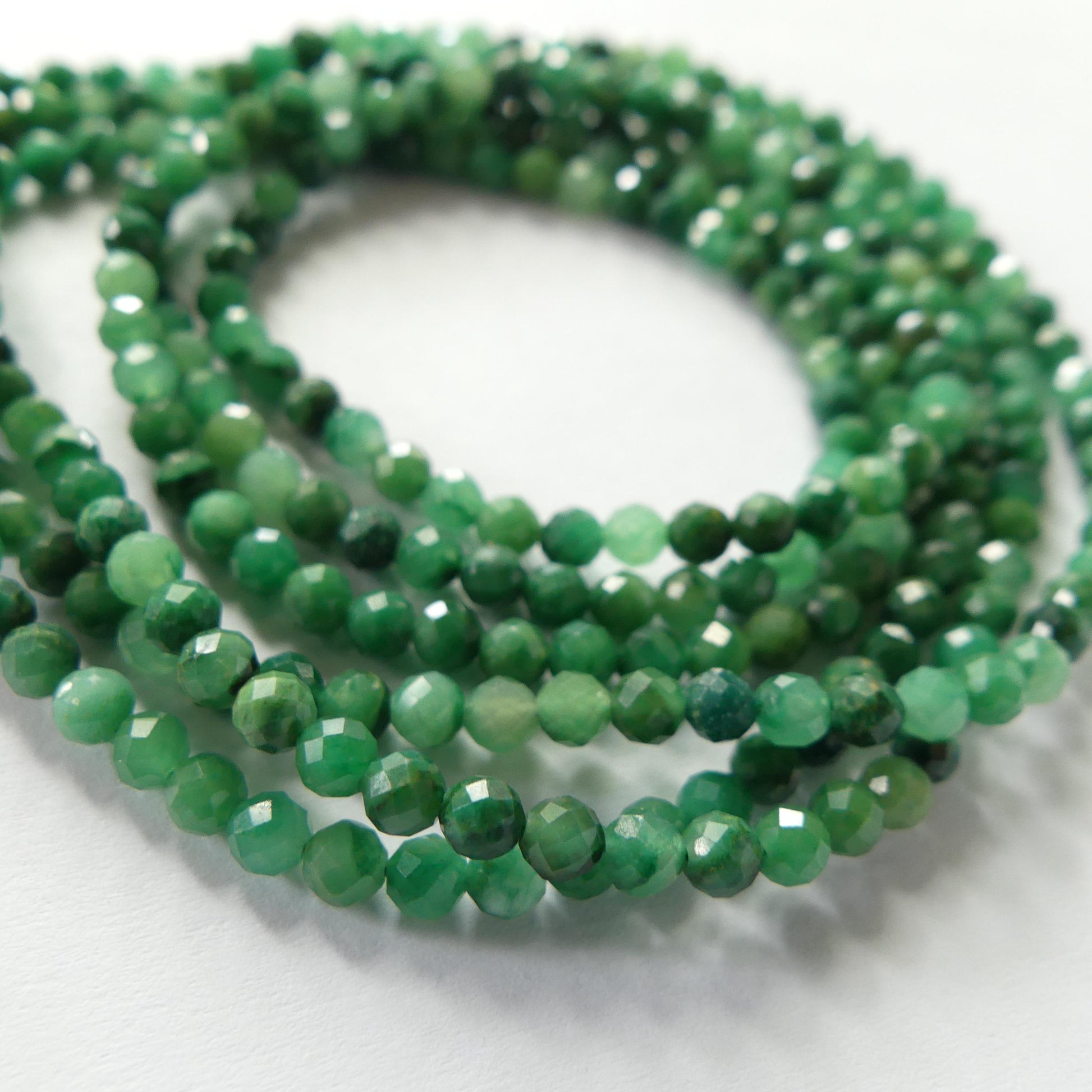 3mm Natural Jade Micro Faceted Beads 15" African Jade Round Genuine Gemstone Beads for Jewelry Making Beading Craft Gift Beads DIY Jewelry