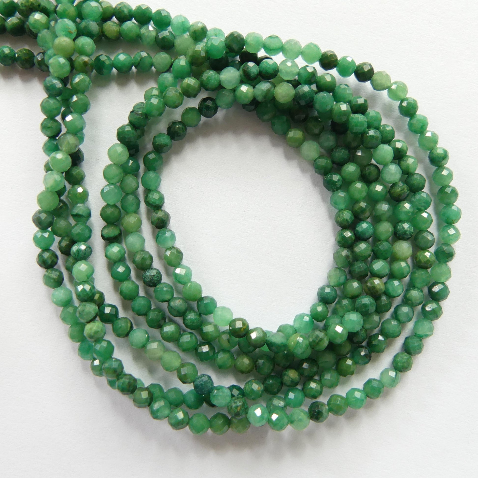 3mm Natural Jade Micro Faceted Beads 15" African Jade Round Genuine Gemstone Beads for Jewelry Making Beading Craft Gift Beads DIY Jewelry