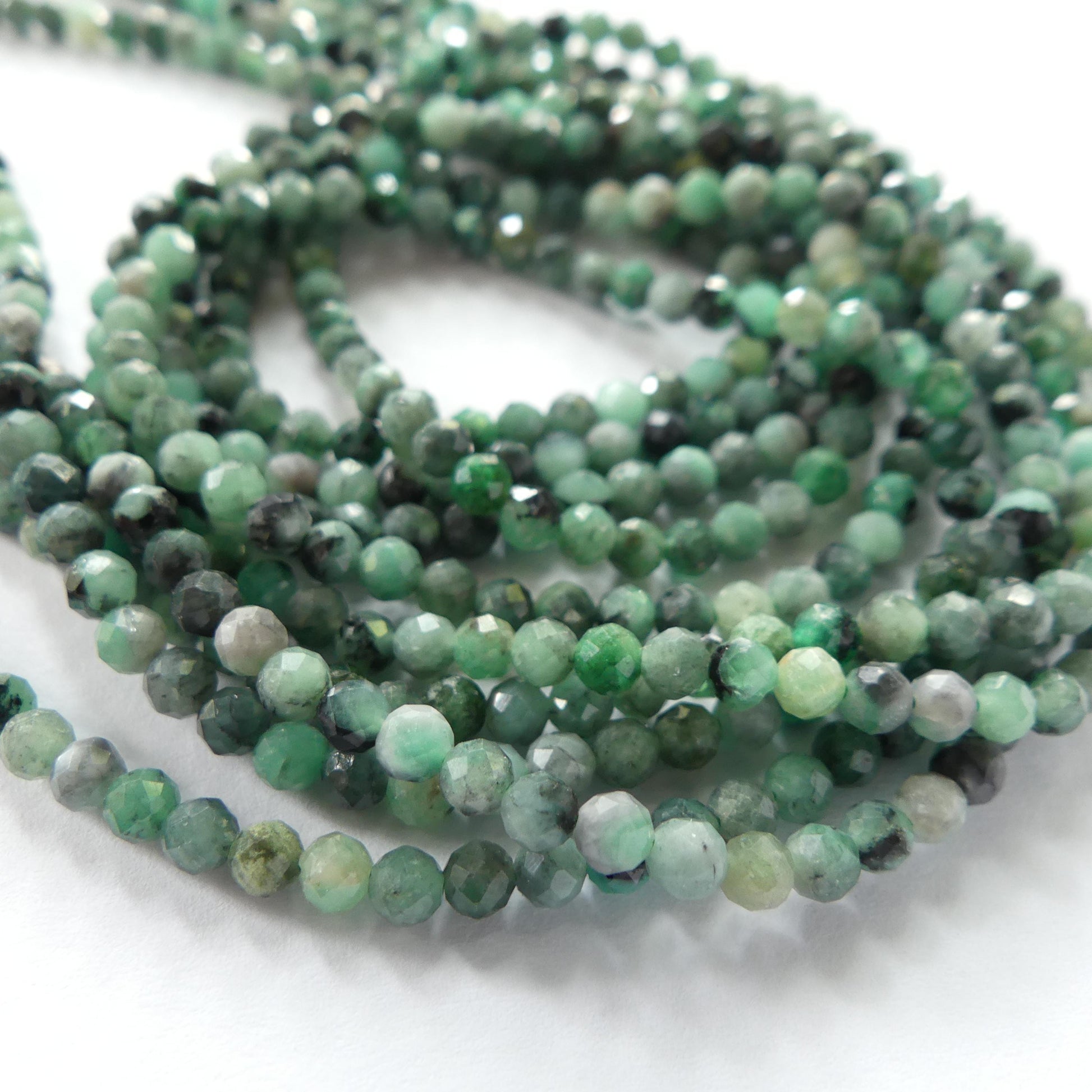 3mm Natural Emerald Beads Faceted 15" Raw Emerald Genuine Gemstone Beads Genuine Emerald Jewelry Making Beading Craft Gift May Birthstone