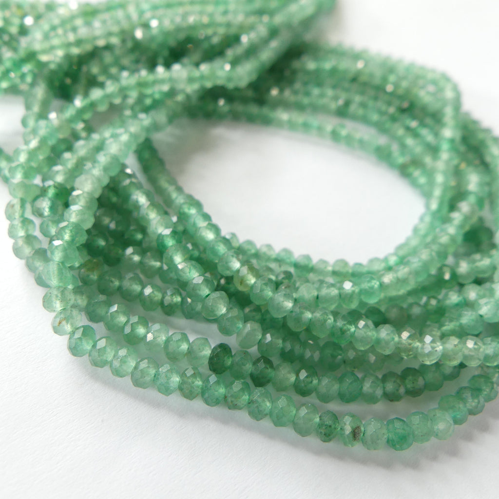 3mm AAA Green Aventurine Rondel Beads Micro Faceted Beads 15" Green Natural Aventurine Gemstone Beads Beading Crafter Gift DIY jewelry