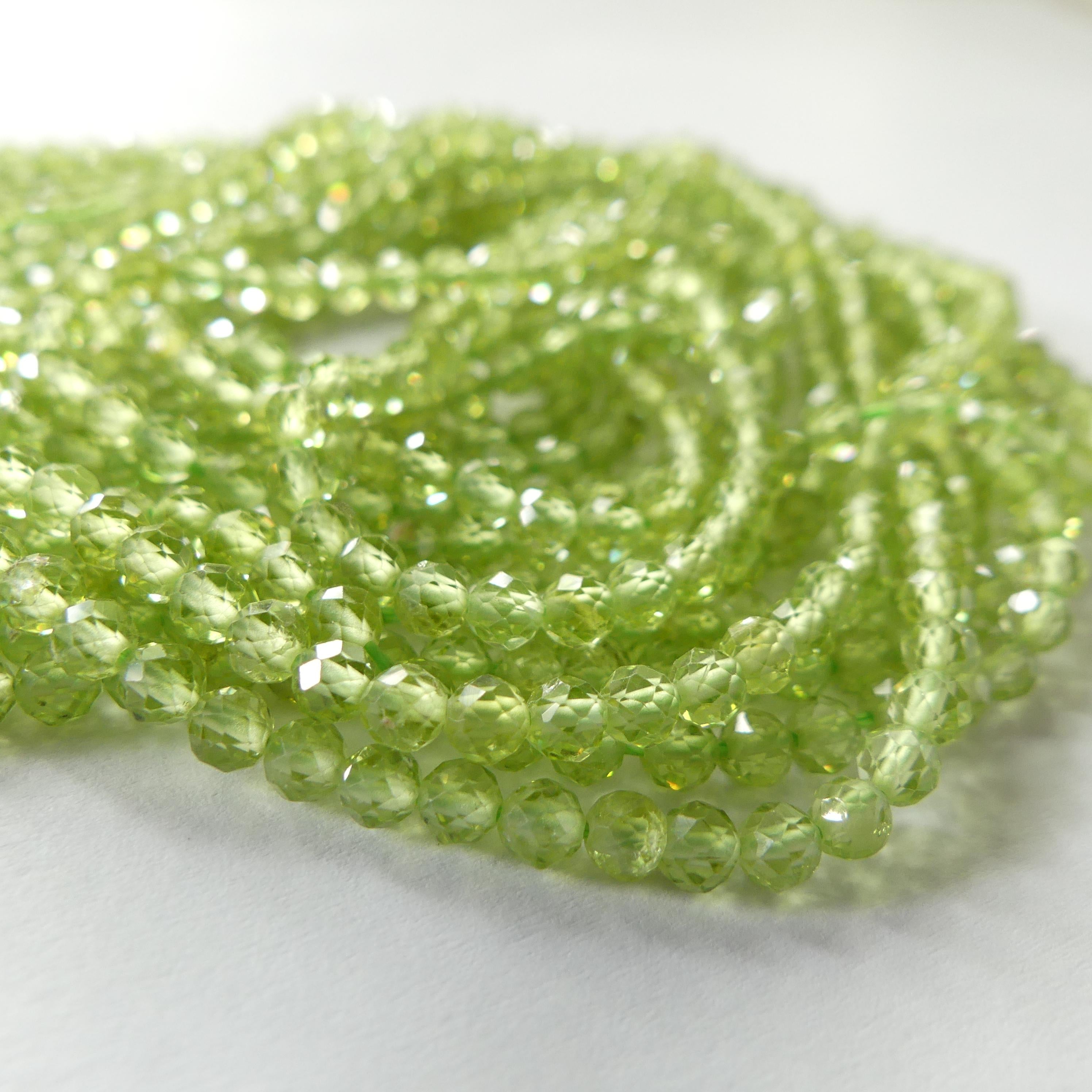 3mm AAA Peridot Faceted Beads 15" Transparent Green Gemstone Beads for Jewelry Making Beading Craft Gift August Birthstone Beads