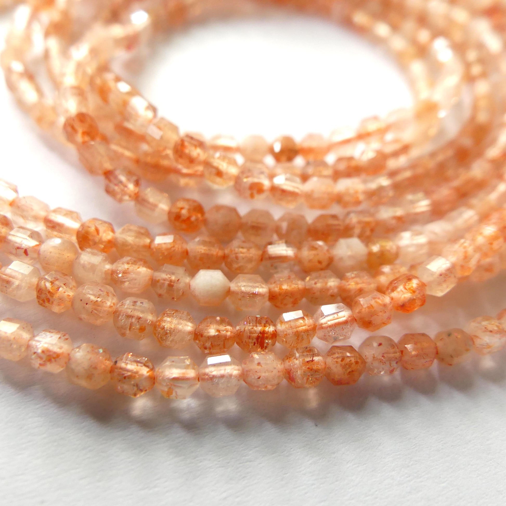 2mm 2.7mm Natural AAA Sunstone Faceted Prism Beads 15" Orange Genuine Gemstone Beads Jewelry Making Beading Craft Gift Beads Abundance