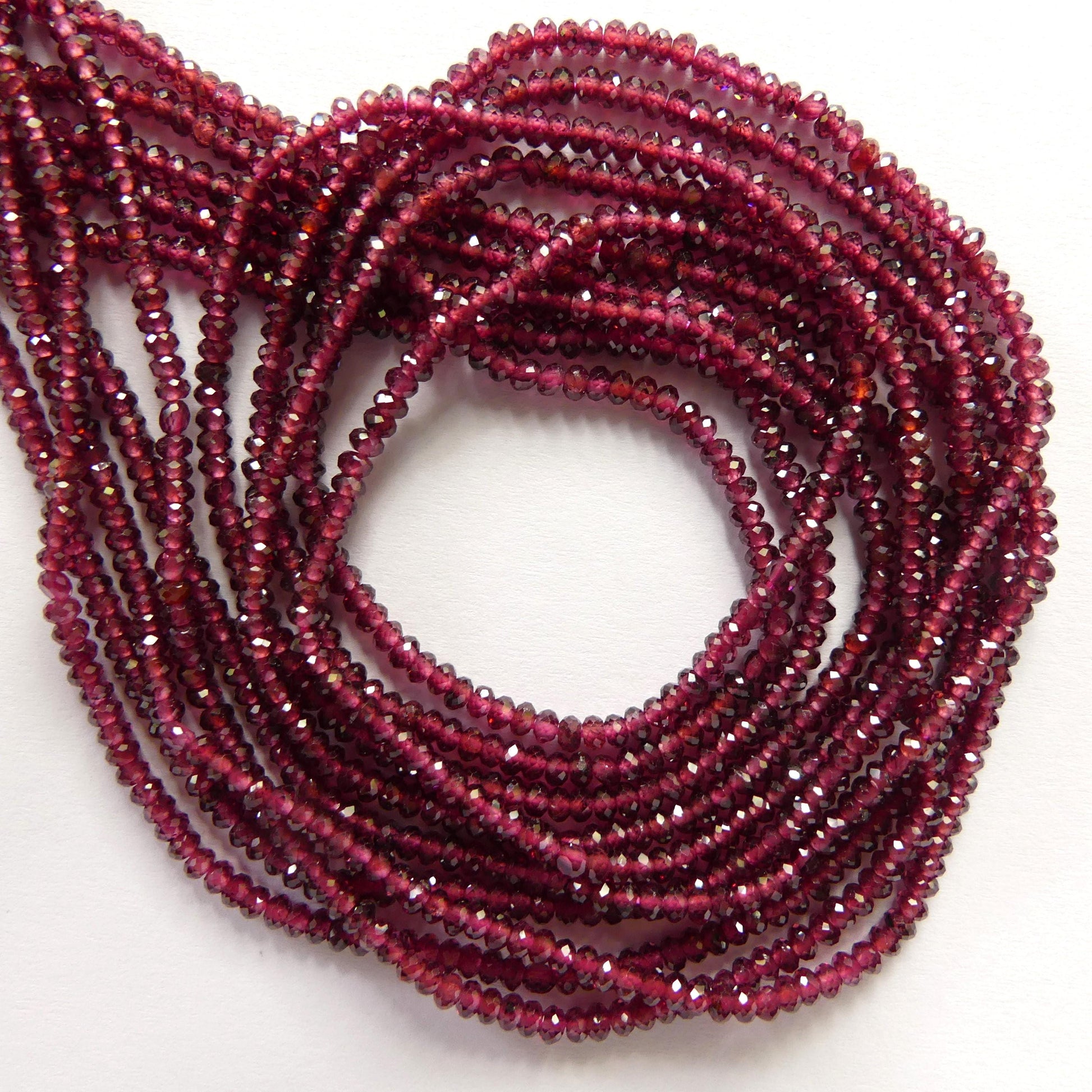 2mm AAA Pyrope Garnet Beads Faceted Rondelle Beads 15" Natural Garnet Gemstone Beads Beading Crafter Gift January Birthstone