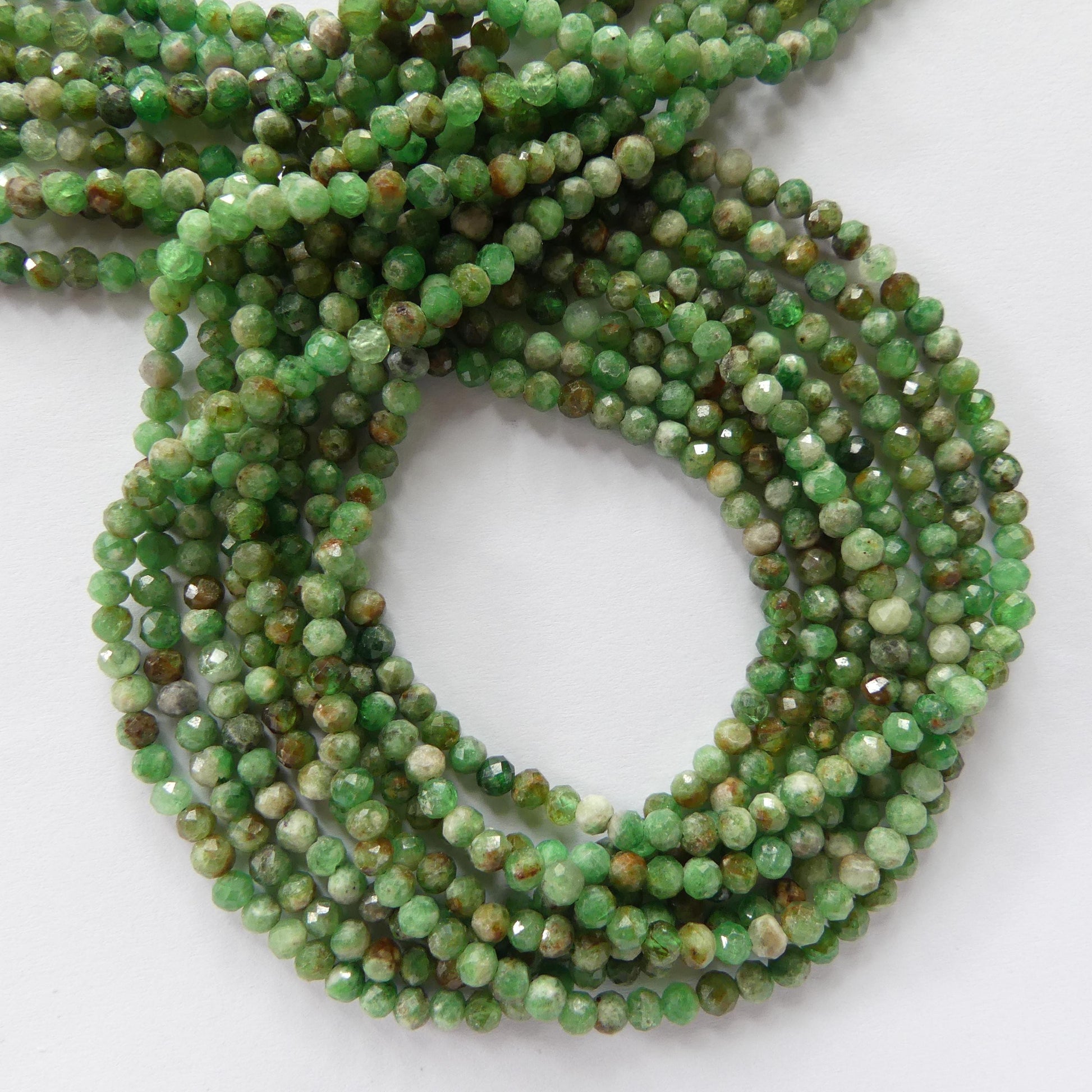 3.5mm Tsavorite Garnet Beads Faceted Beads 15" Natural Raw Tsavorite Garnet Gemstone Beads Beading Crafter Gift January Birthstone