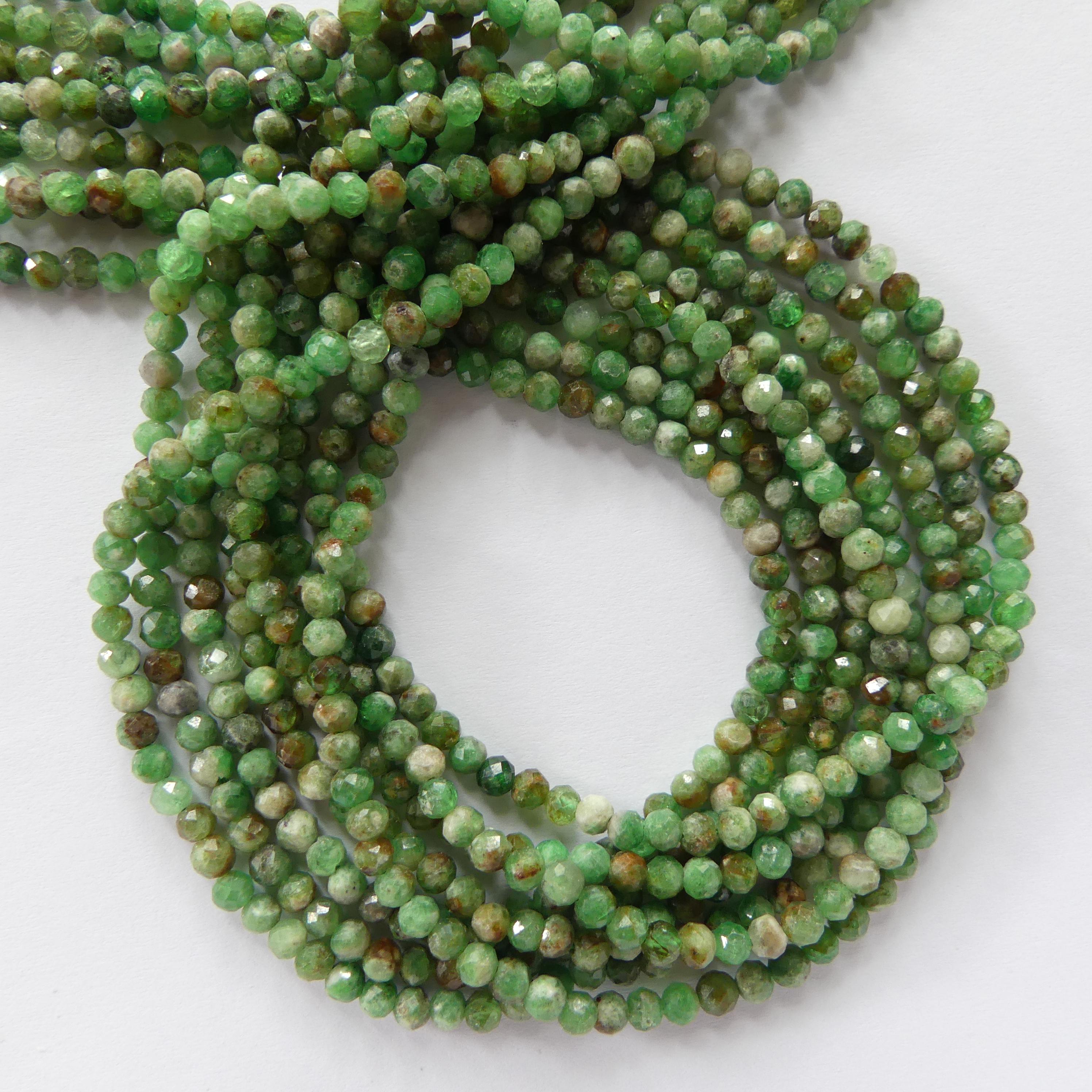 3.5mm Tsavorite Garnet Beads Faceted Beads 15" Natural Raw Tsavorite Garnet Gemstone Beads Beading Crafter Gift January Birthstone