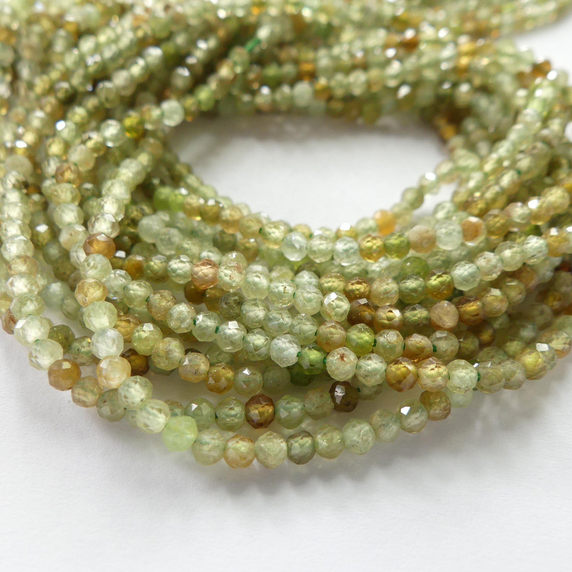 3mm AAA Grossularite Garnet Beads Faceted Green Garnet Beads 15" Natural Garnet Gemstone Beads Beading Crafter Gift DIY Jewelry