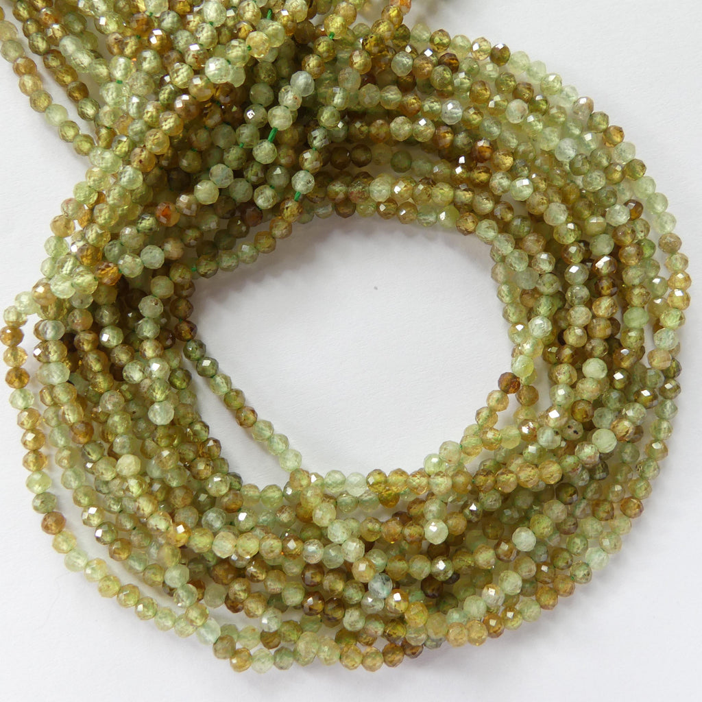 3mm AAA Grossularite Garnet Beads Faceted Green Garnet Beads 15" Natural Garnet Gemstone Beads Beading Crafter Gift DIY Jewelry