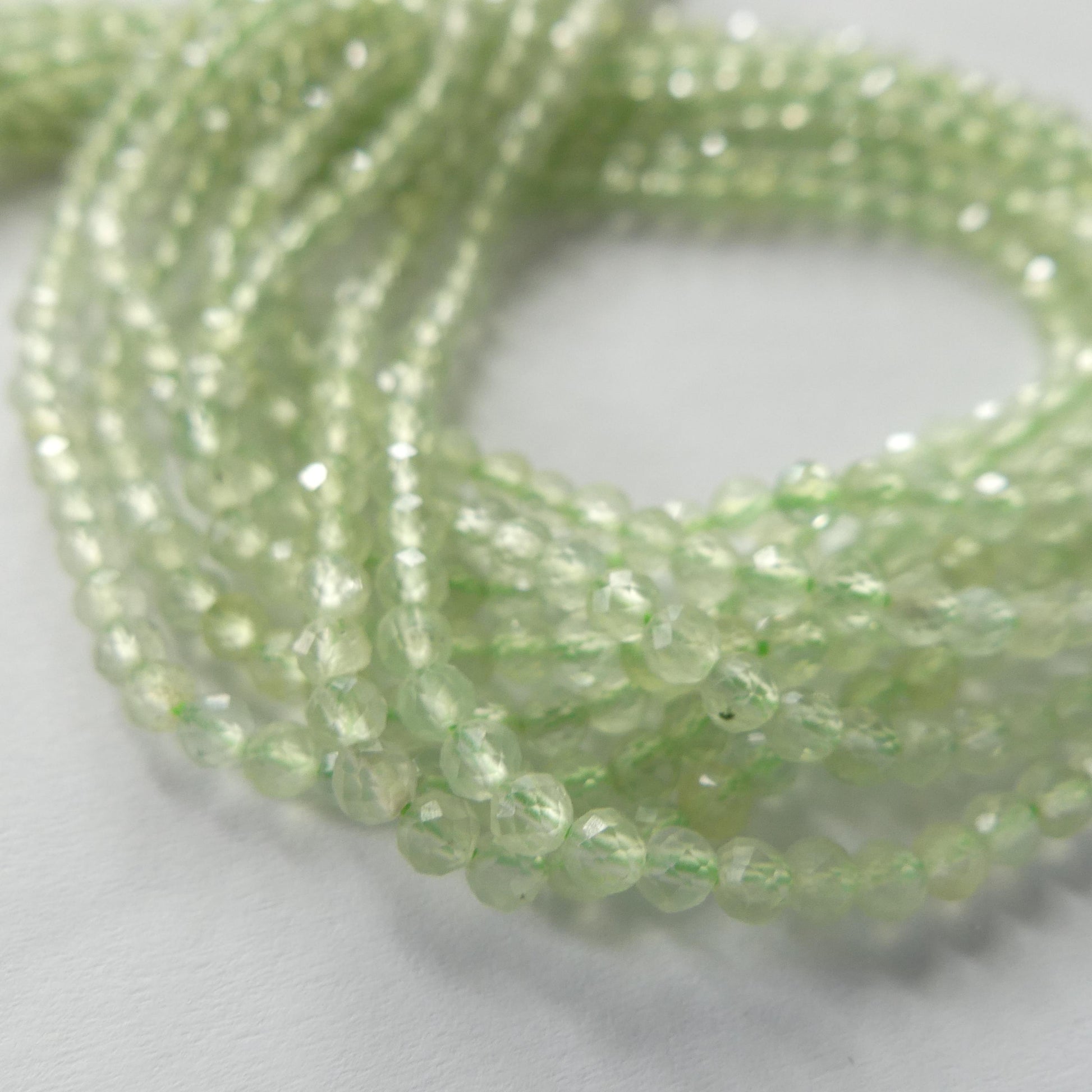 3mm AAA Prehnite Beads Micro Faceted Beads 15" Pale Green Natural Gemstone Beads Beading Crafter Gift DIY jewelry