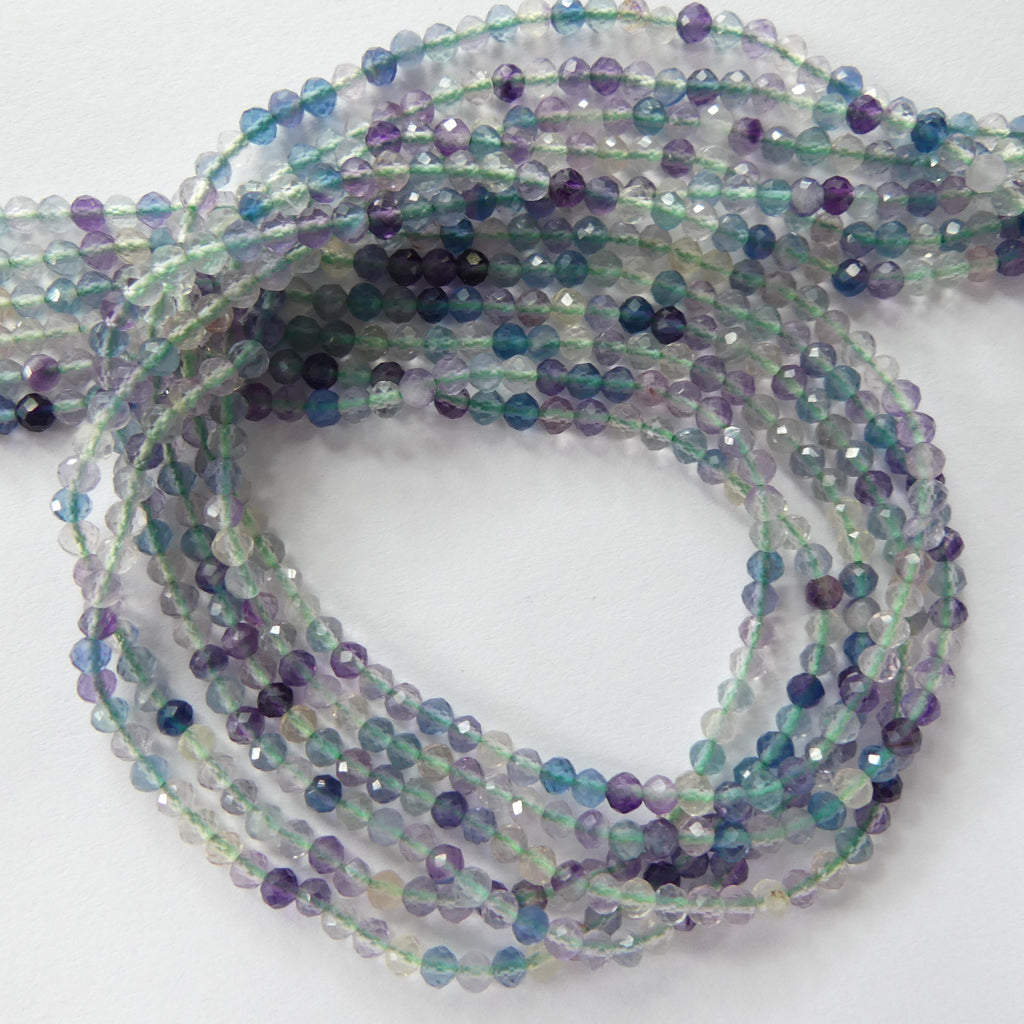 3mm AAA Multi Fluorite Beads Faceted Beads 15" Multi Color Genuine Gemstone Tiny Small Beads for Jewelry Making Beading Craft Gift